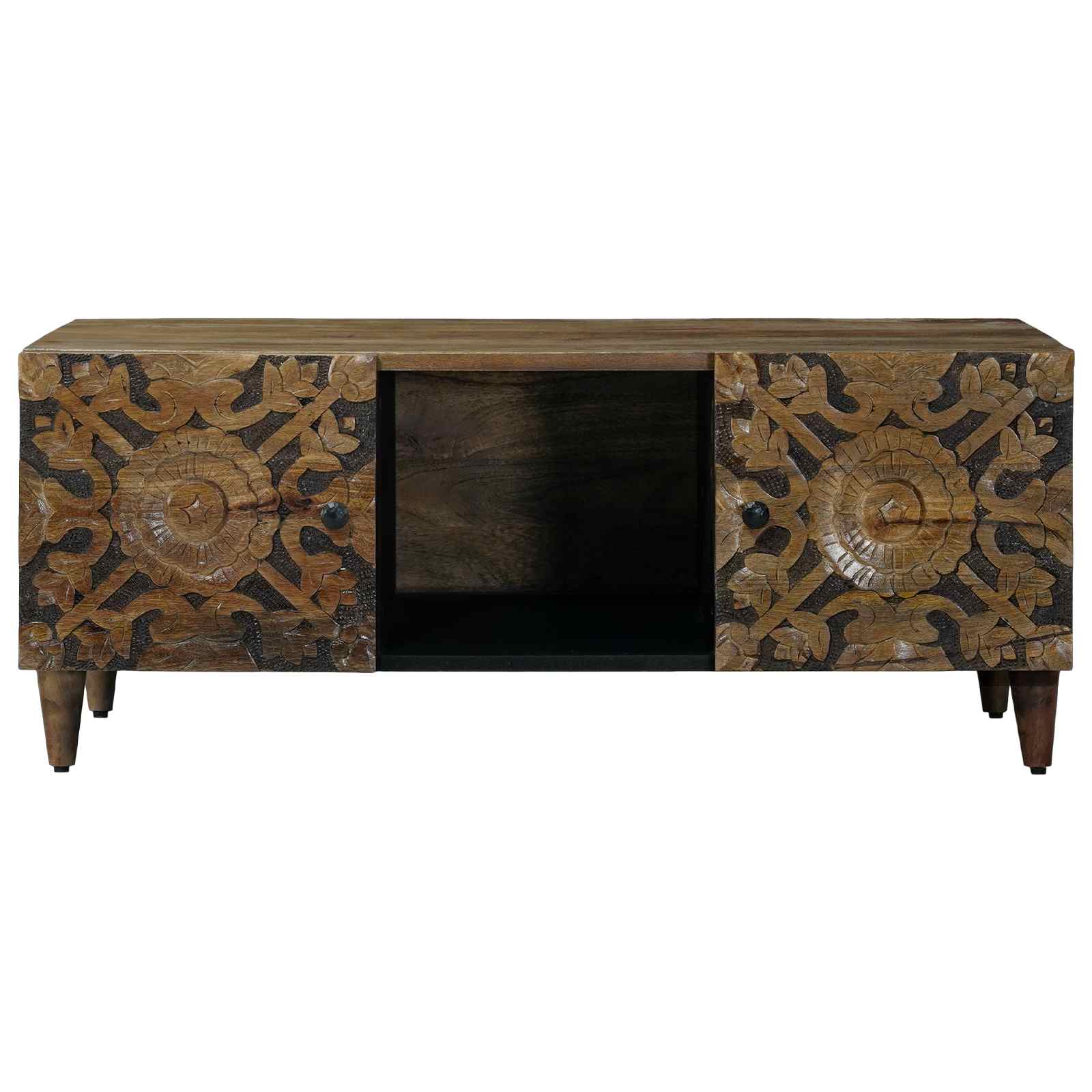 vidaXL Salontafel Wit 100 x 54 x 40 cm Massief Mango Hout