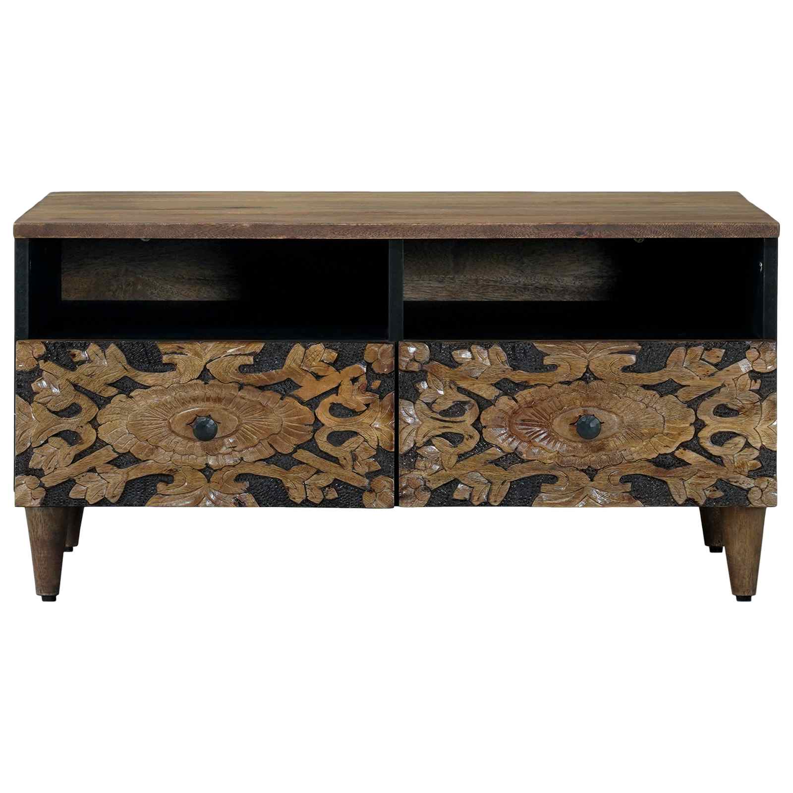 vidaXL Salontafel met lade Wit 80 x 54 x 40 cm Massief Mango Hout