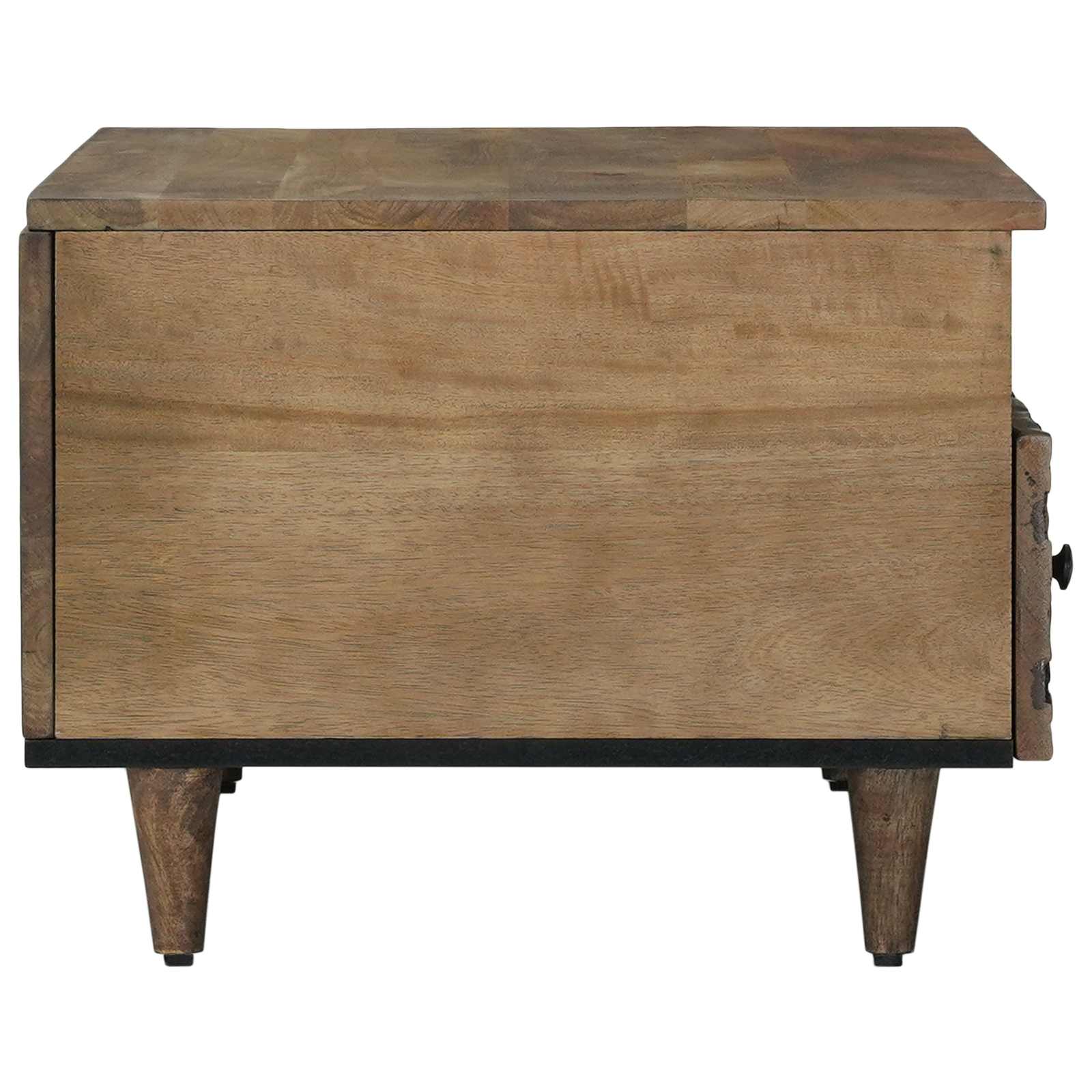 vidaXL Salontafel met lade Wit 80 x 54 x 40 cm Massief Mango Hout