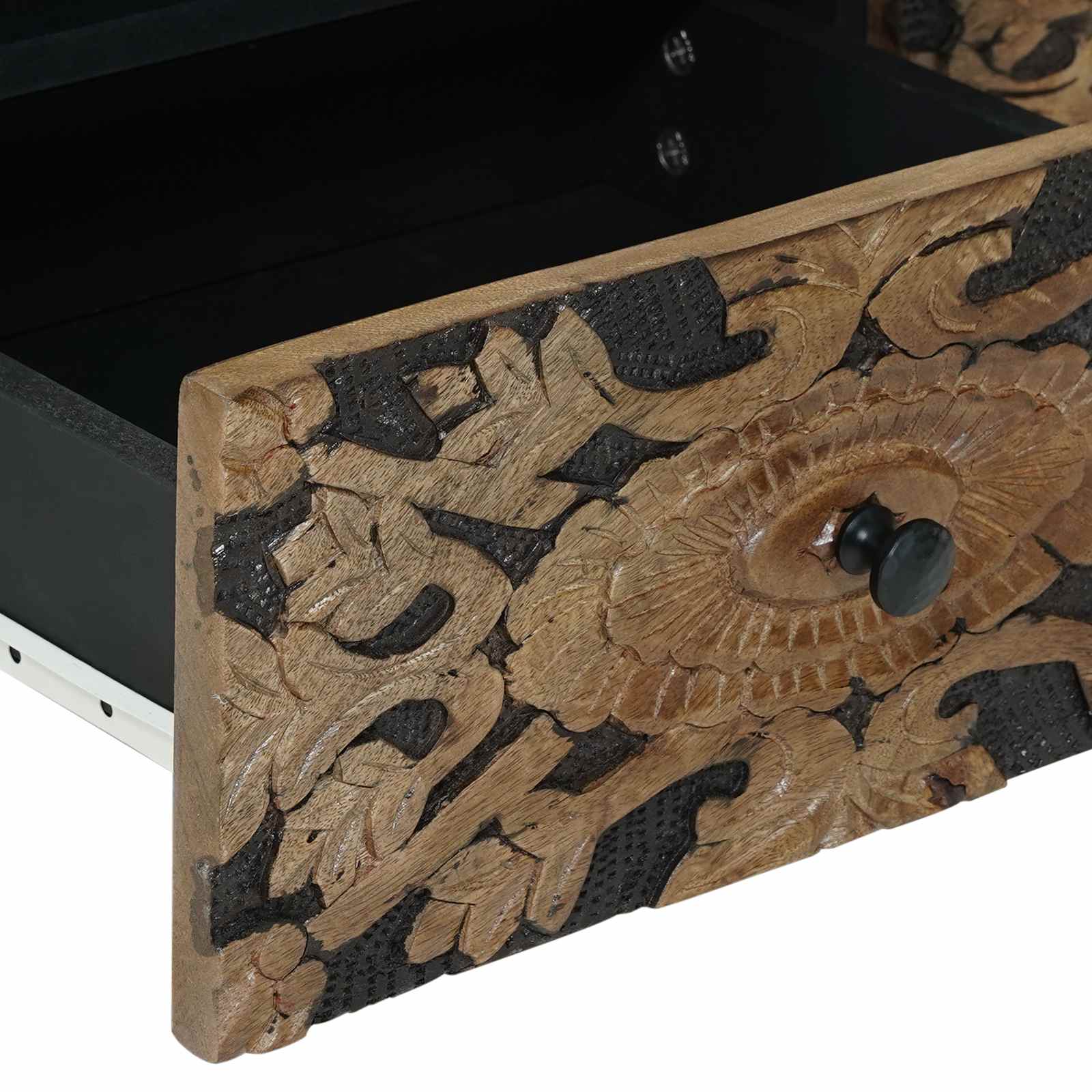 vidaXL Salontafel met lade Wit 80 x 54 x 40 cm Massief Mango Hout