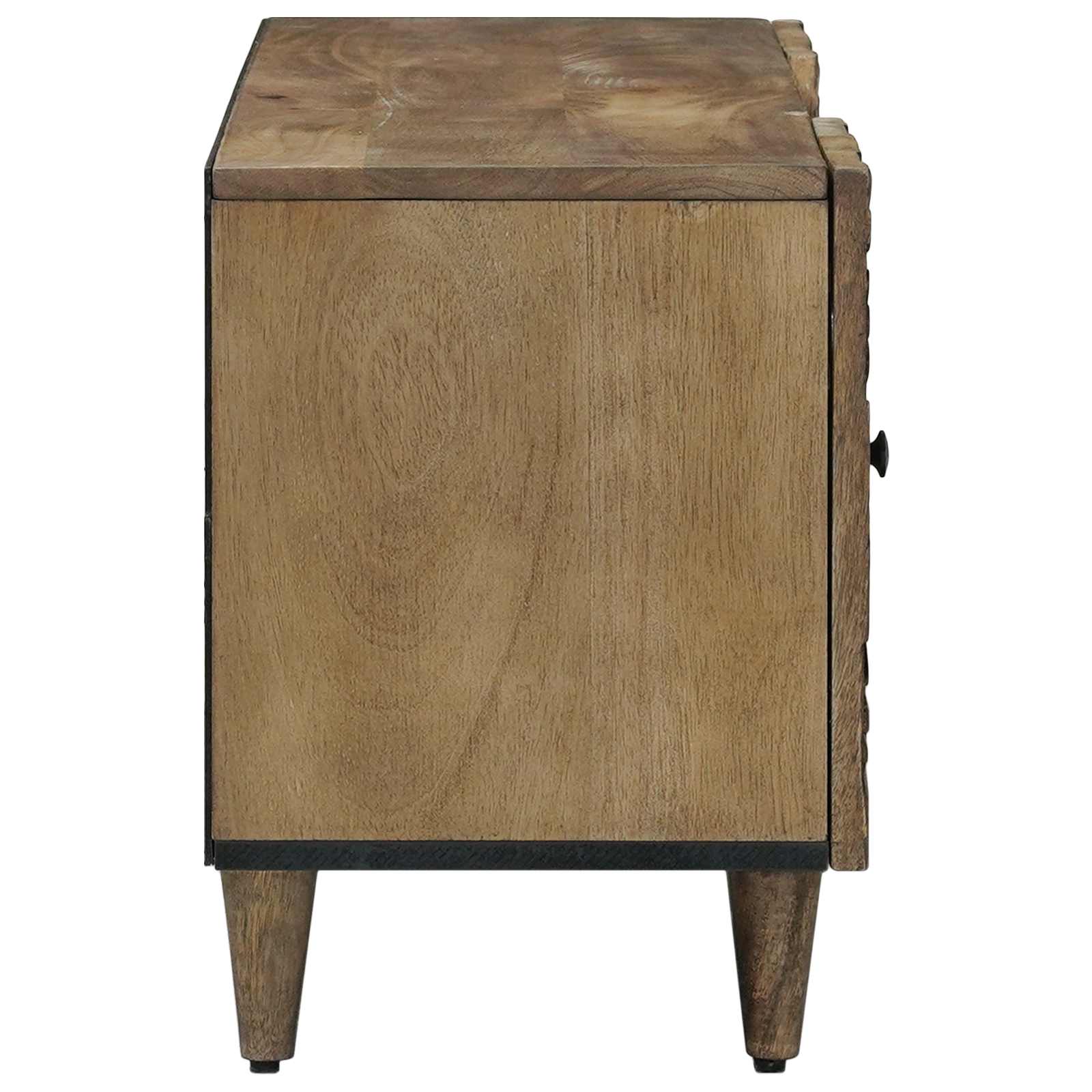 vidaXL TV-kast met lade Wit 105 x 33,5 x 46 cm Massief Mango Hout
