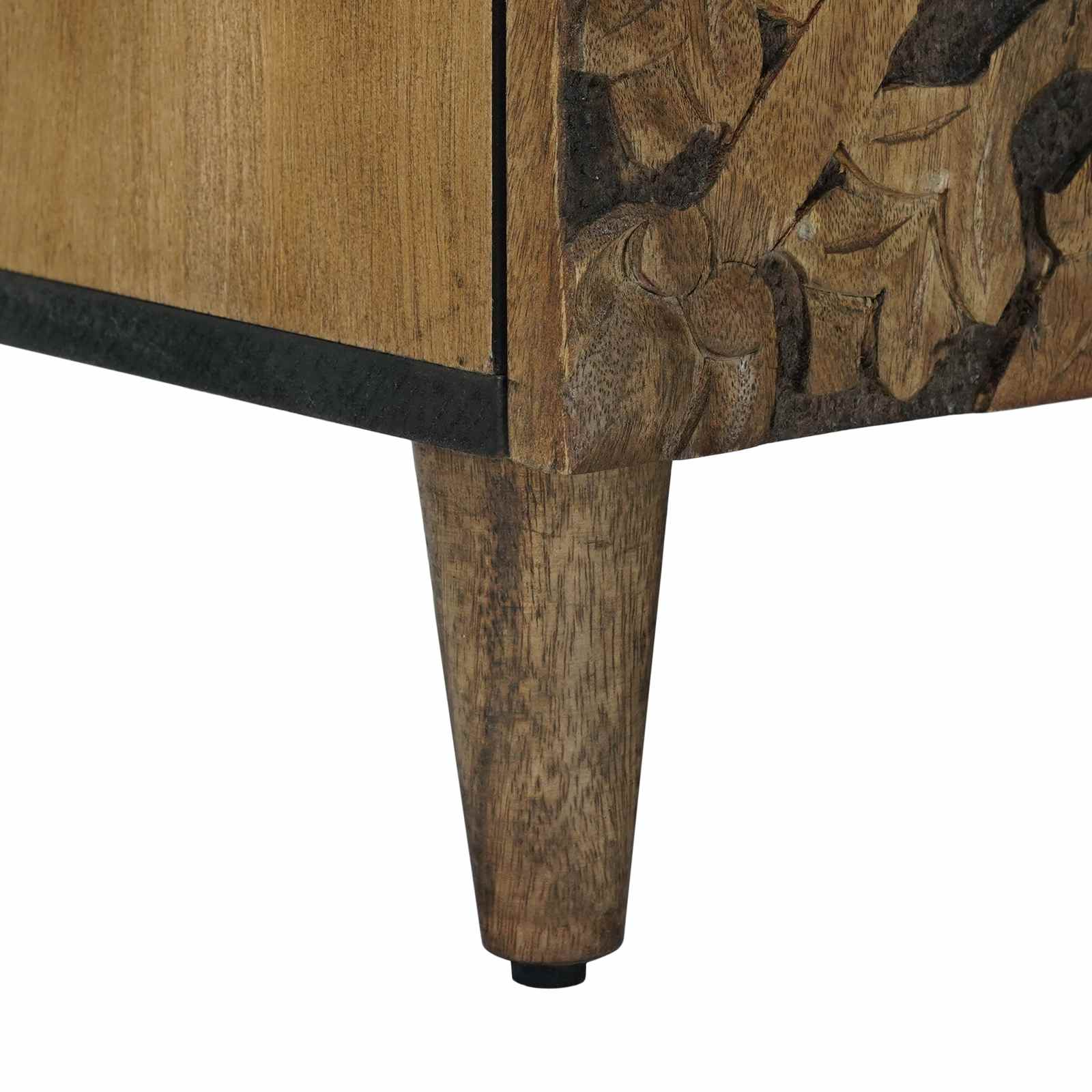 vidaXL TV-kast met lade Wit 105 x 33,5 x 46 cm Massief Mango Hout
