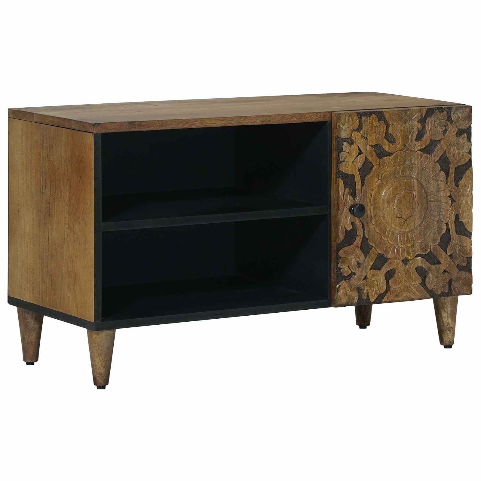 vidaXL TV-kast met opslag Wit 80 x 31,5 x 46 cm Massief Mango Hout