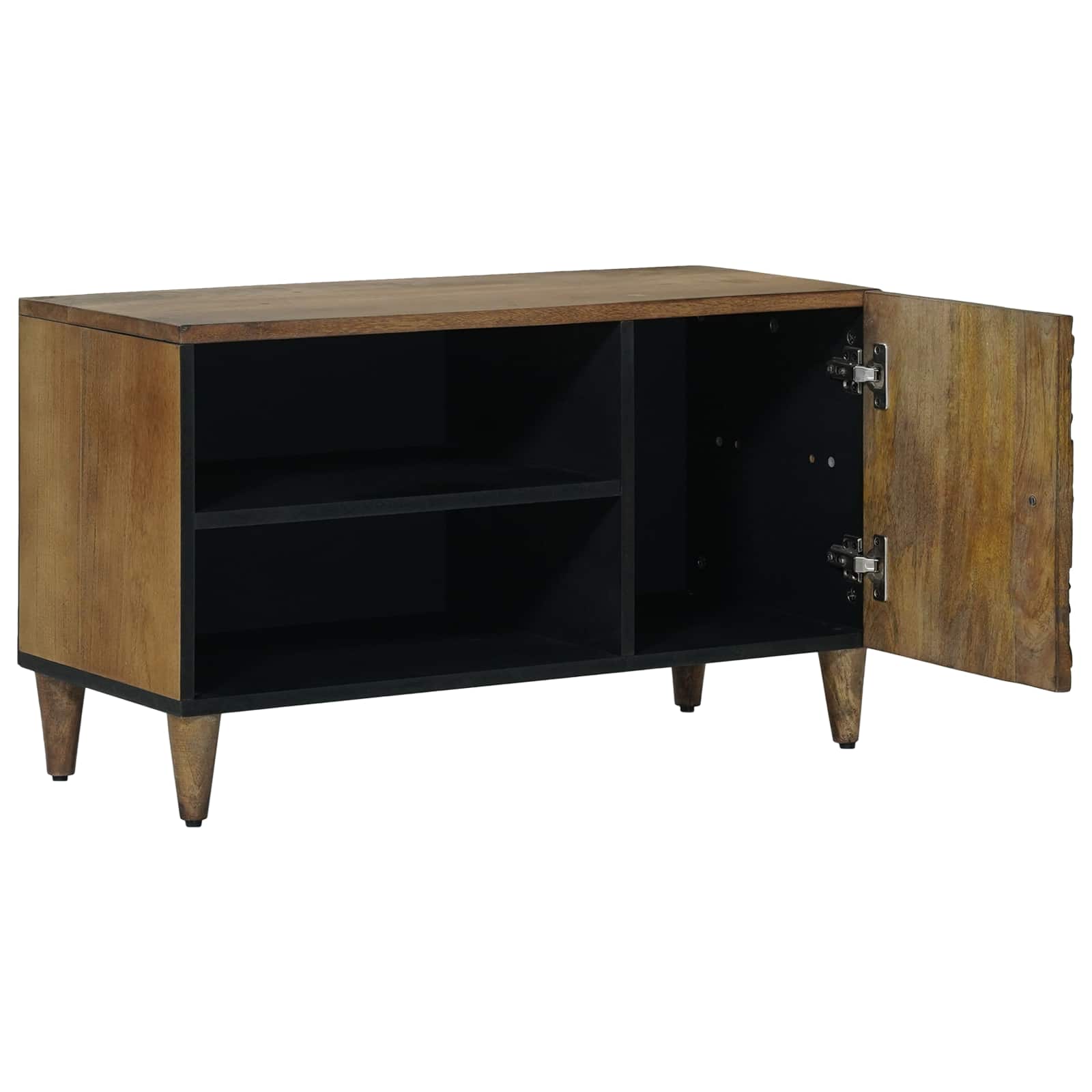 vidaXL TV-kast met opslag Wit 80 x 31,5 x 46 cm Massief Mango Hout
