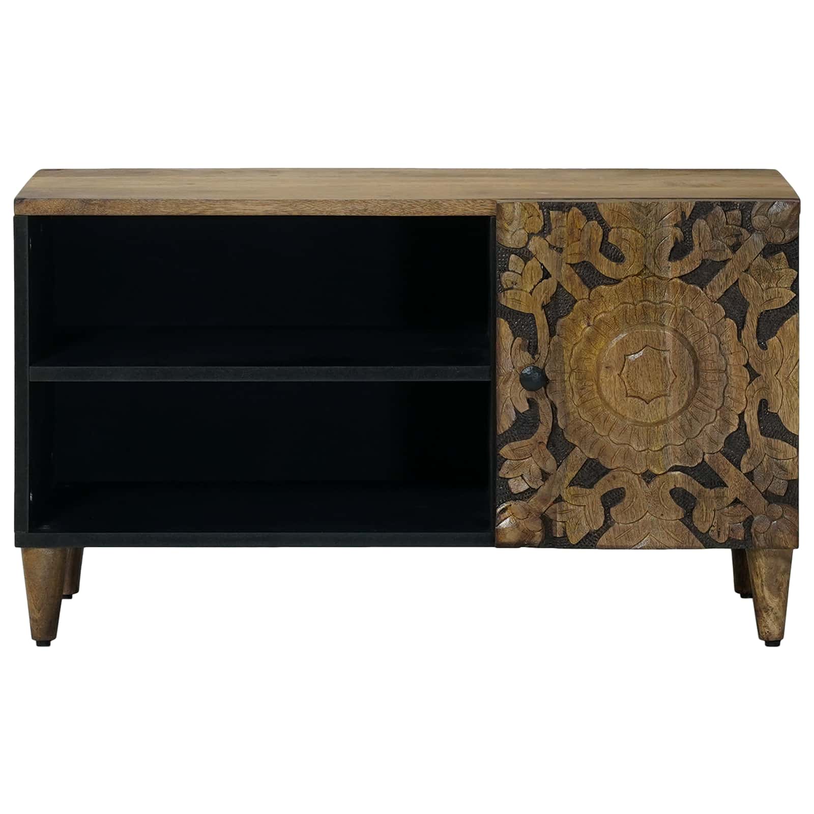 vidaXL TV-kast met opslag Wit 80 x 31,5 x 46 cm Massief Mango Hout