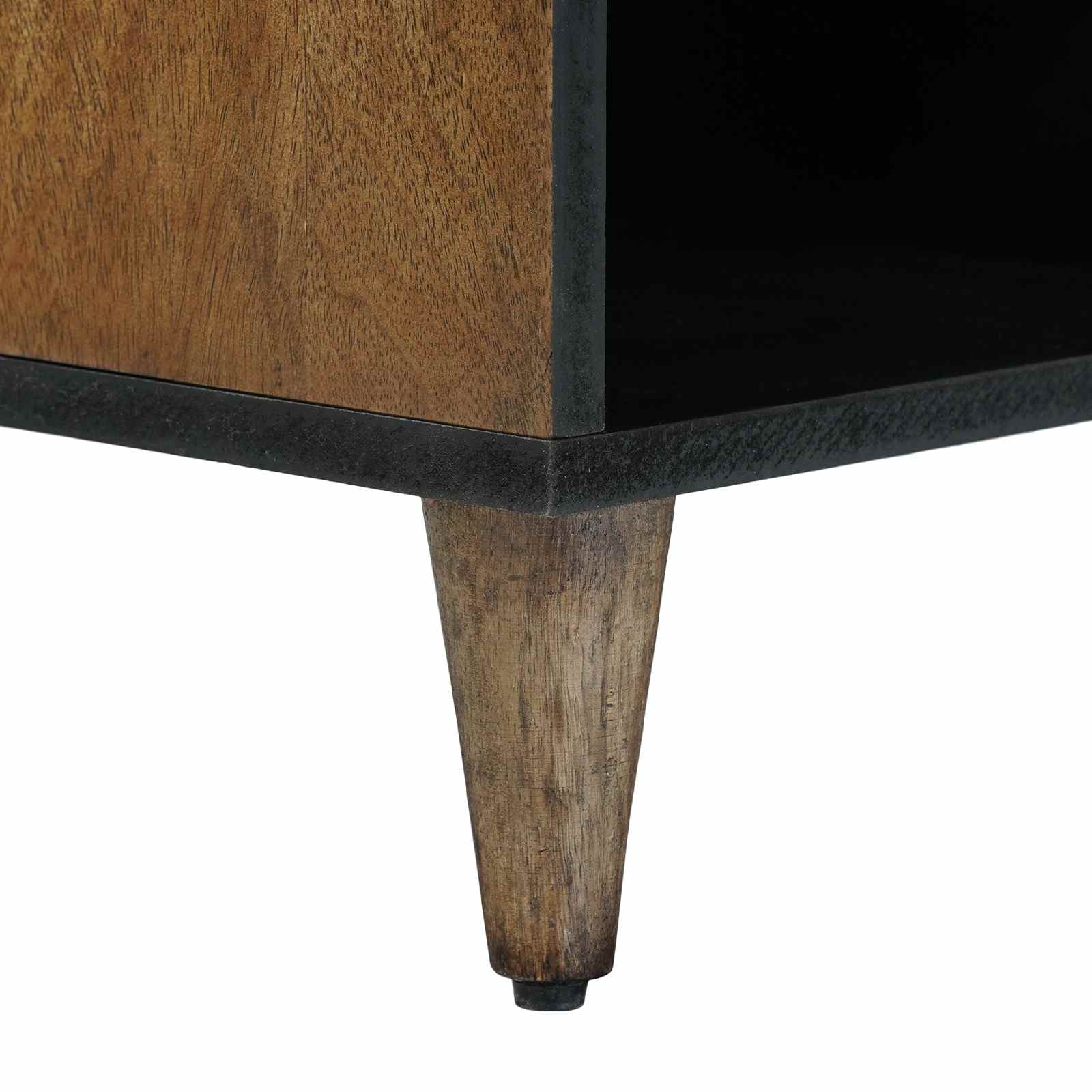 vidaXL TV-kast met lade Wit 100 x 33,5 x 46 cm Massief Mango Hout