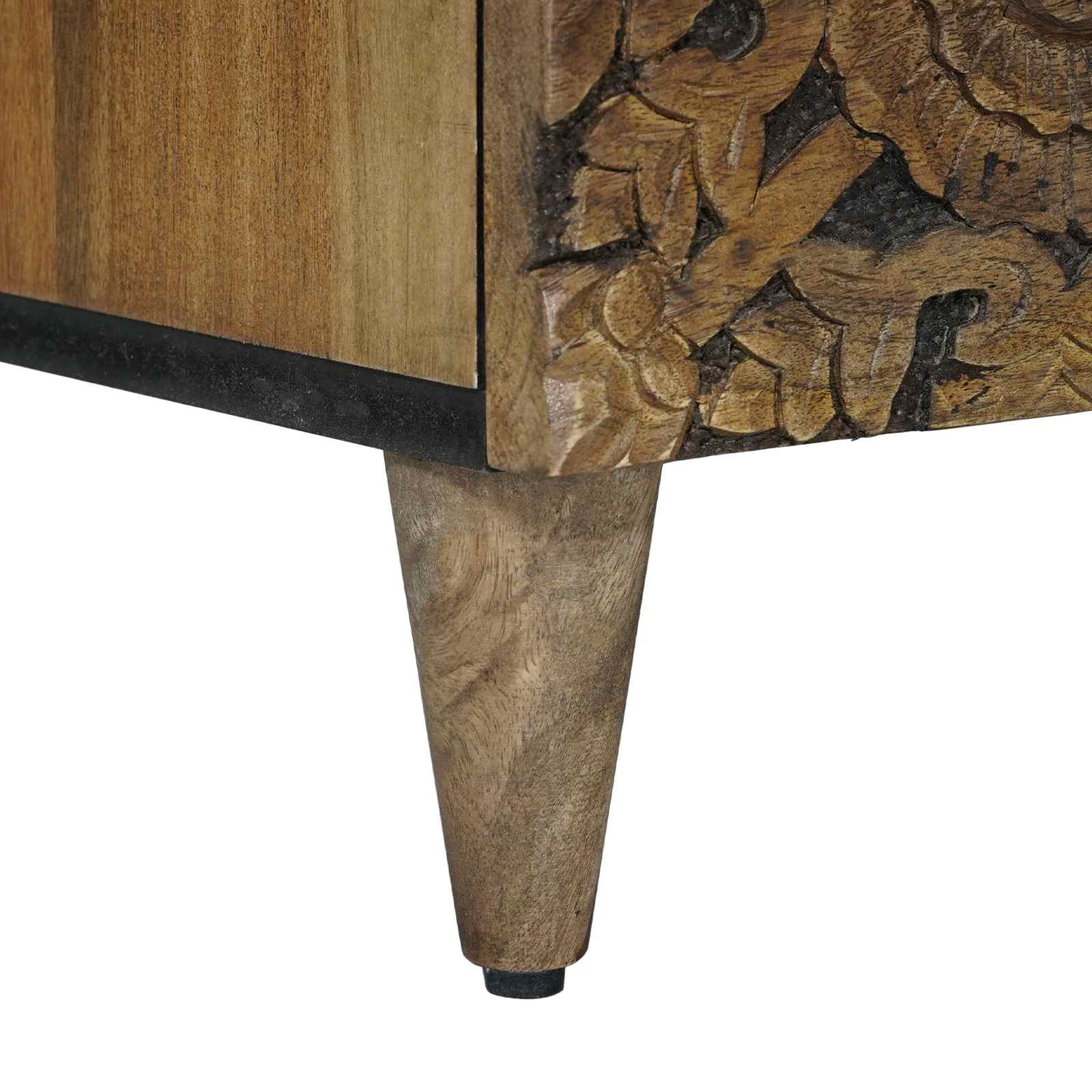 vidaXL TV-kast met lade Wit 80 x 33,5 x 46 cm Massief Mango Hout