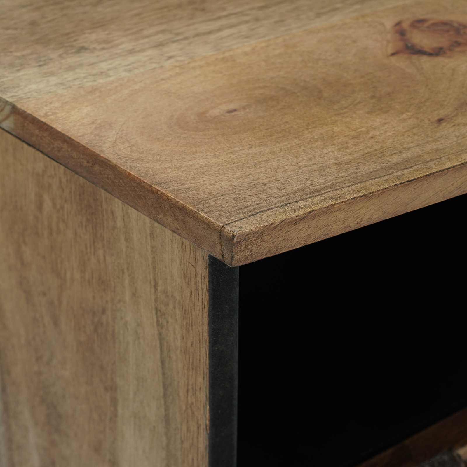 vidaXL TV-kast met lade Wit 100 x 33,5 x 46 cm Massief Mango Hout