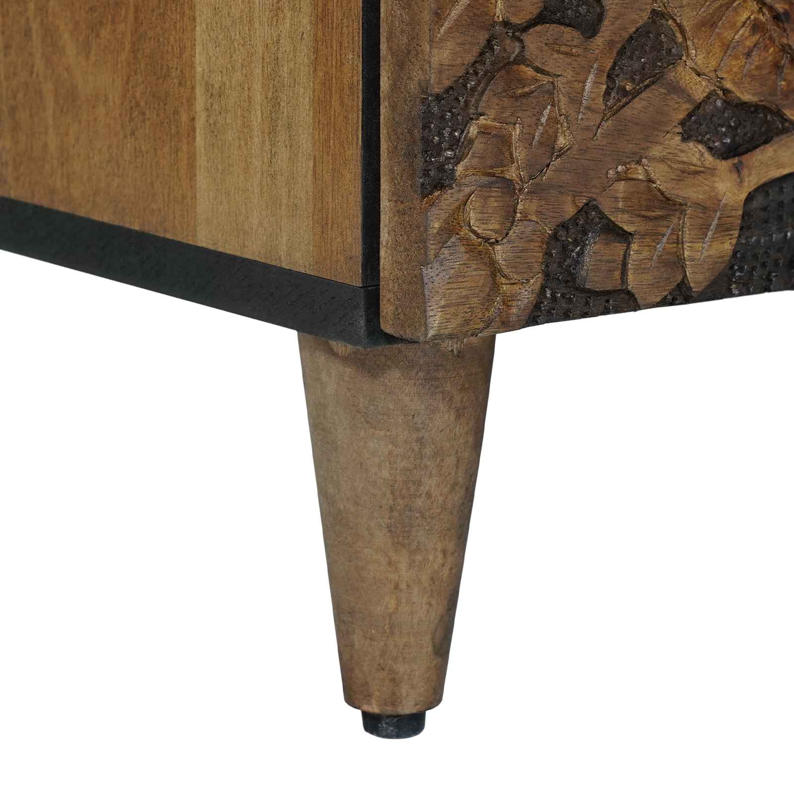 vidaXL TV-kast met lade Wit 100 x 33,5 x 46 cm Massief Mango Hout
