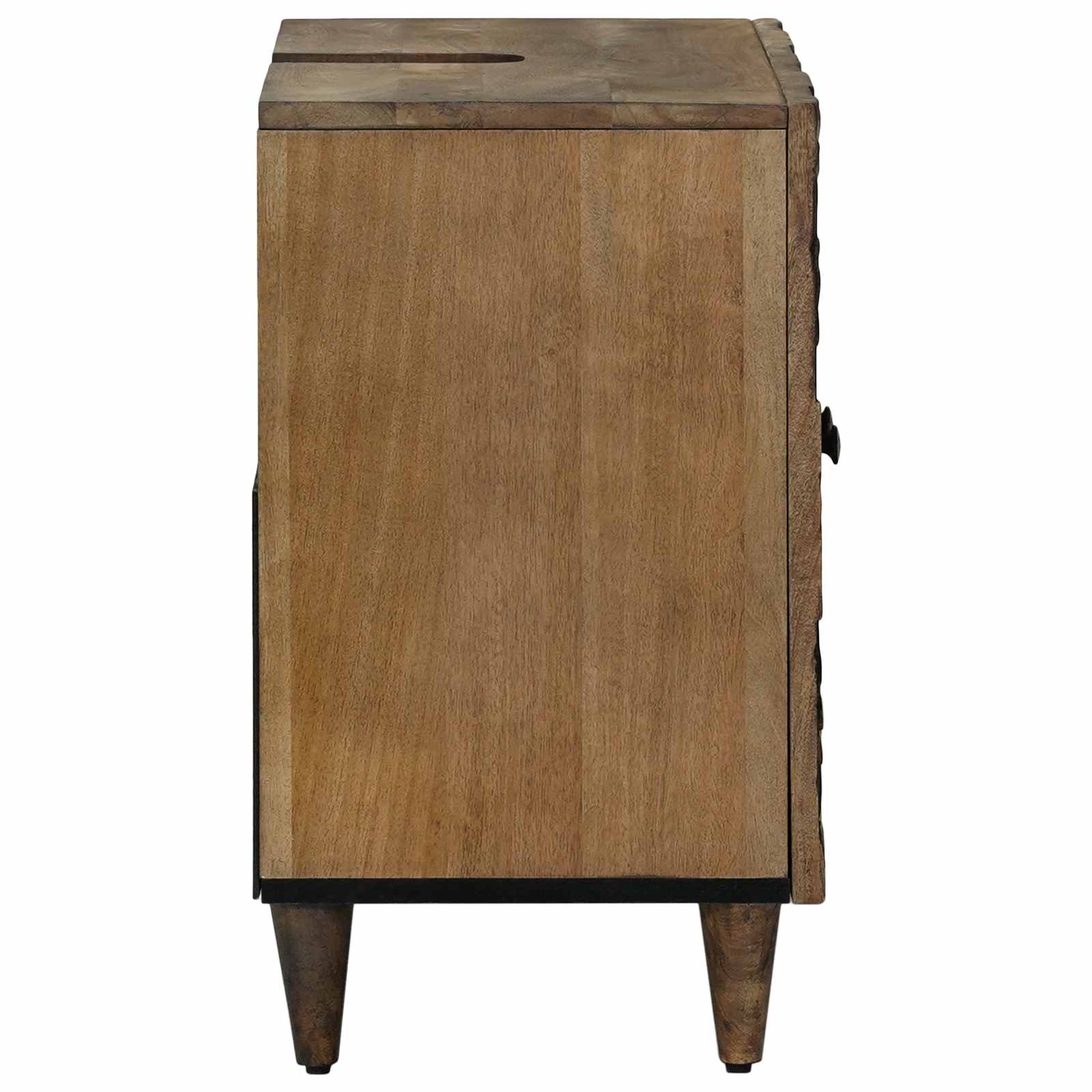 vidaXL Badkamer wastafelkast Wit 62 x 33 x 58 cm Massief Mango Hout