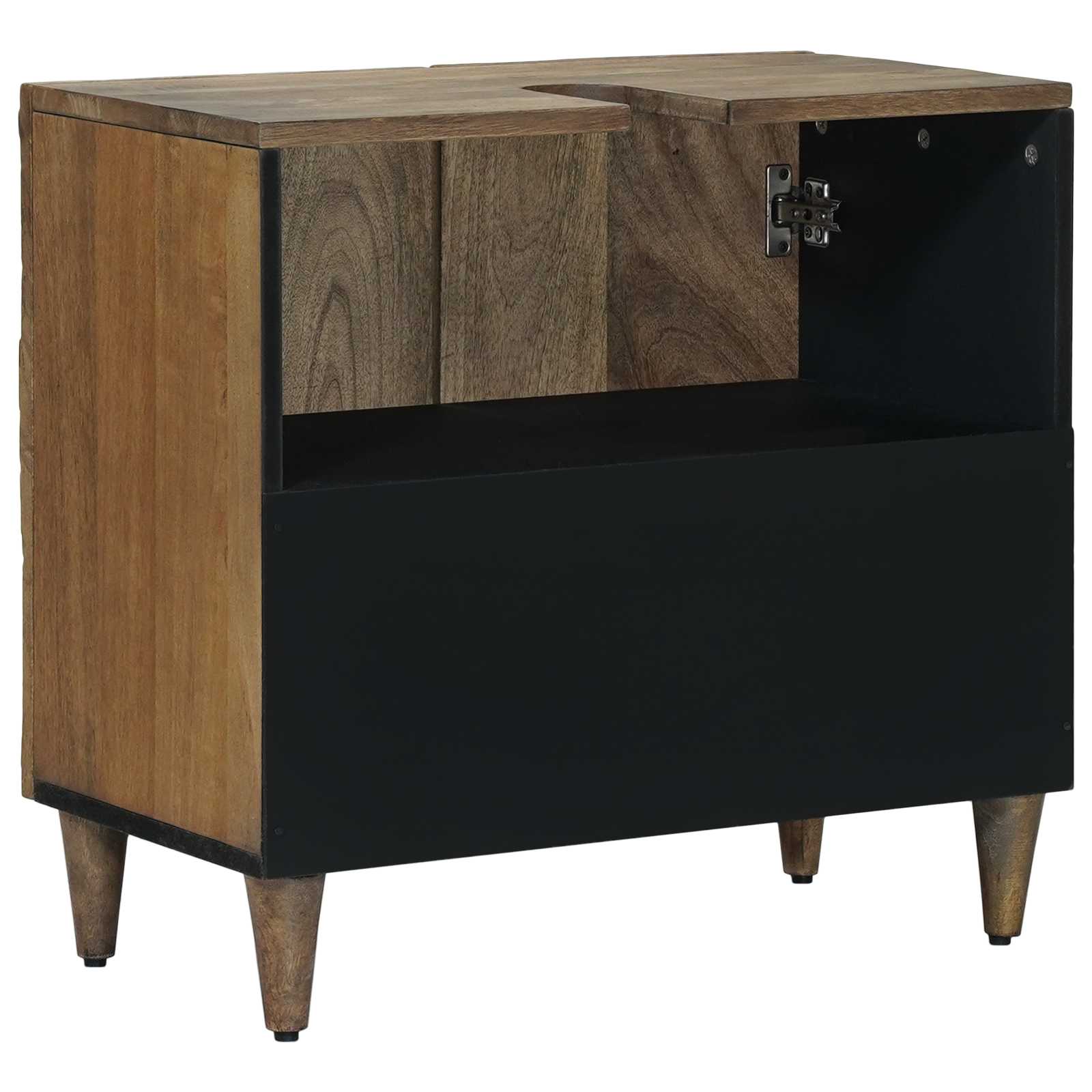 vidaXL Badkamer wastafelkast Wit 62 x 33 x 58 cm Massief Mango Hout