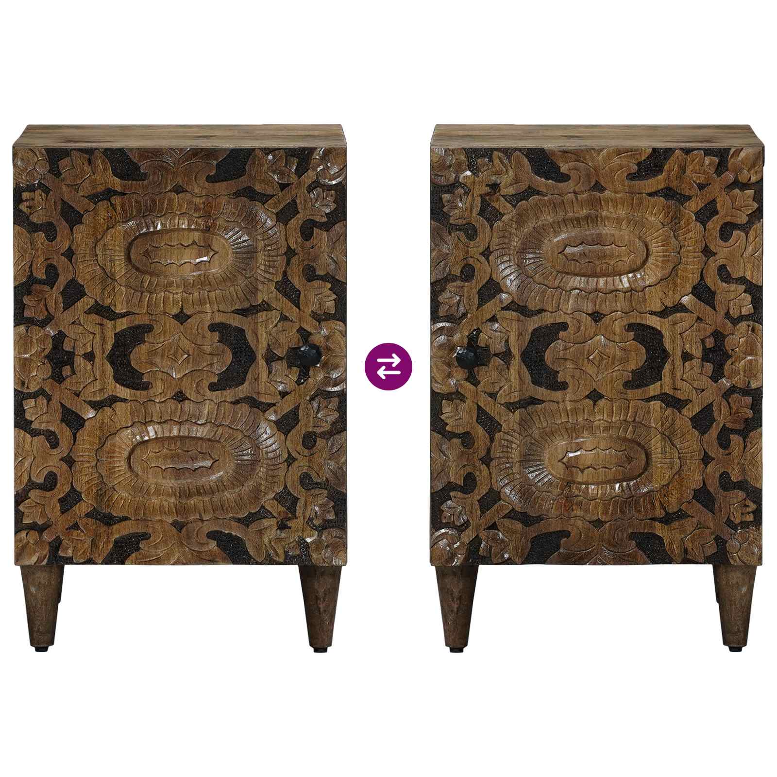 vidaXL Badkamerkast Wit 38 x 33,5 x 58 cm Massief Mango Hout