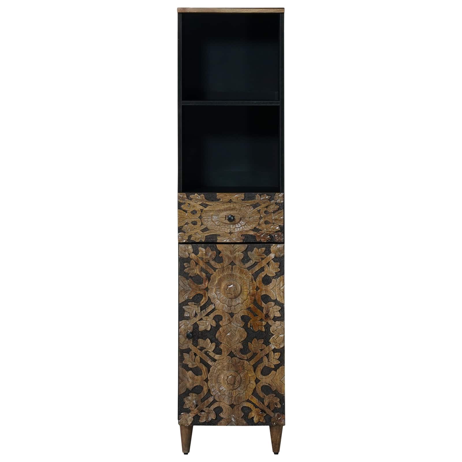 vidaXL Badkamerkast met lade Wit 38 x 33,5 x 160 cm Massief Mango Hout
