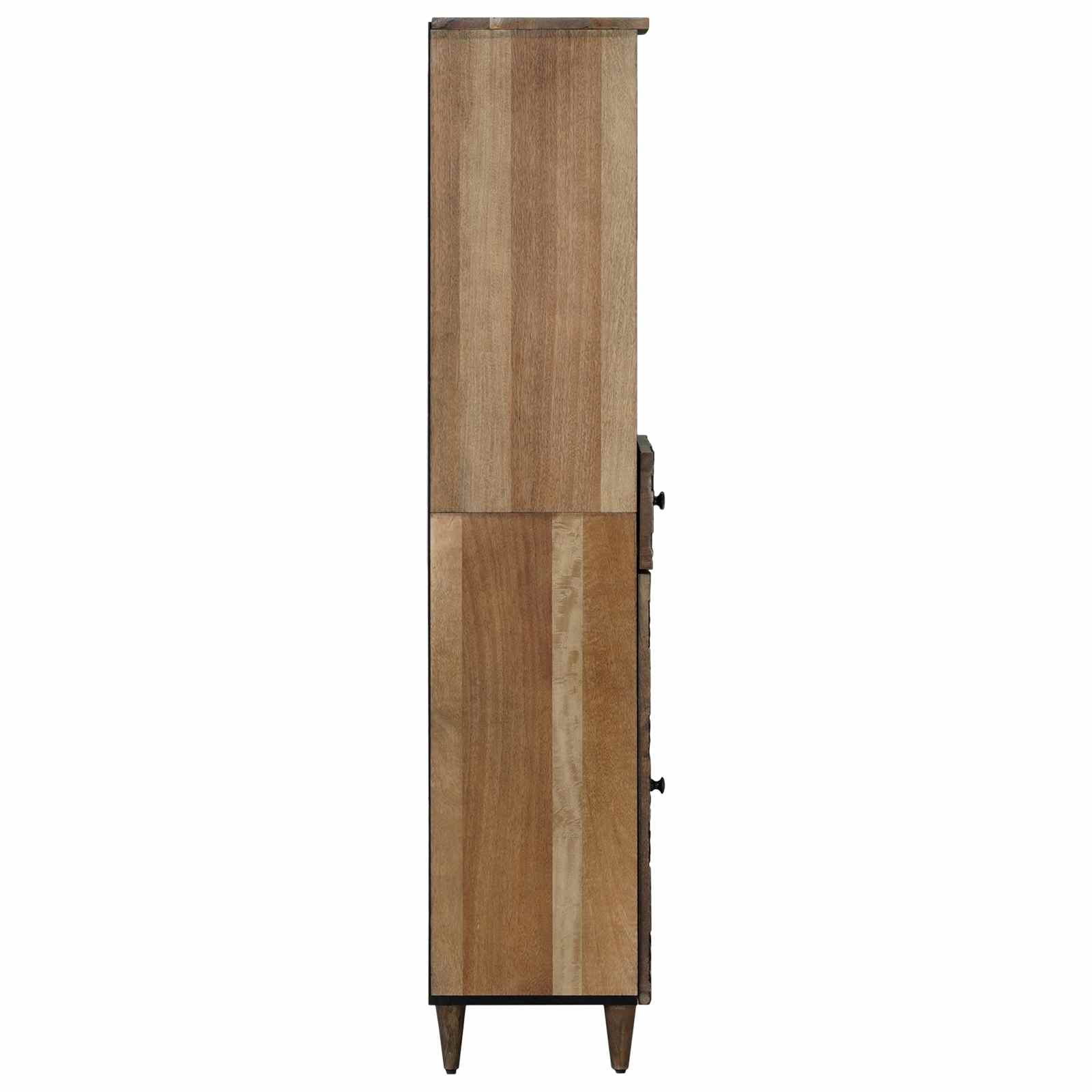 vidaXL Badkamerkast met lade Wit 38 x 33,5 x 160 cm Massief Mango Hout