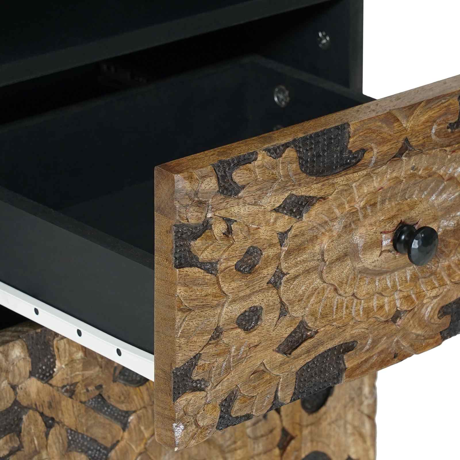 vidaXL Badkamerkast met lade Wit 38 x 33,5 x 160 cm Massief Mango Hout