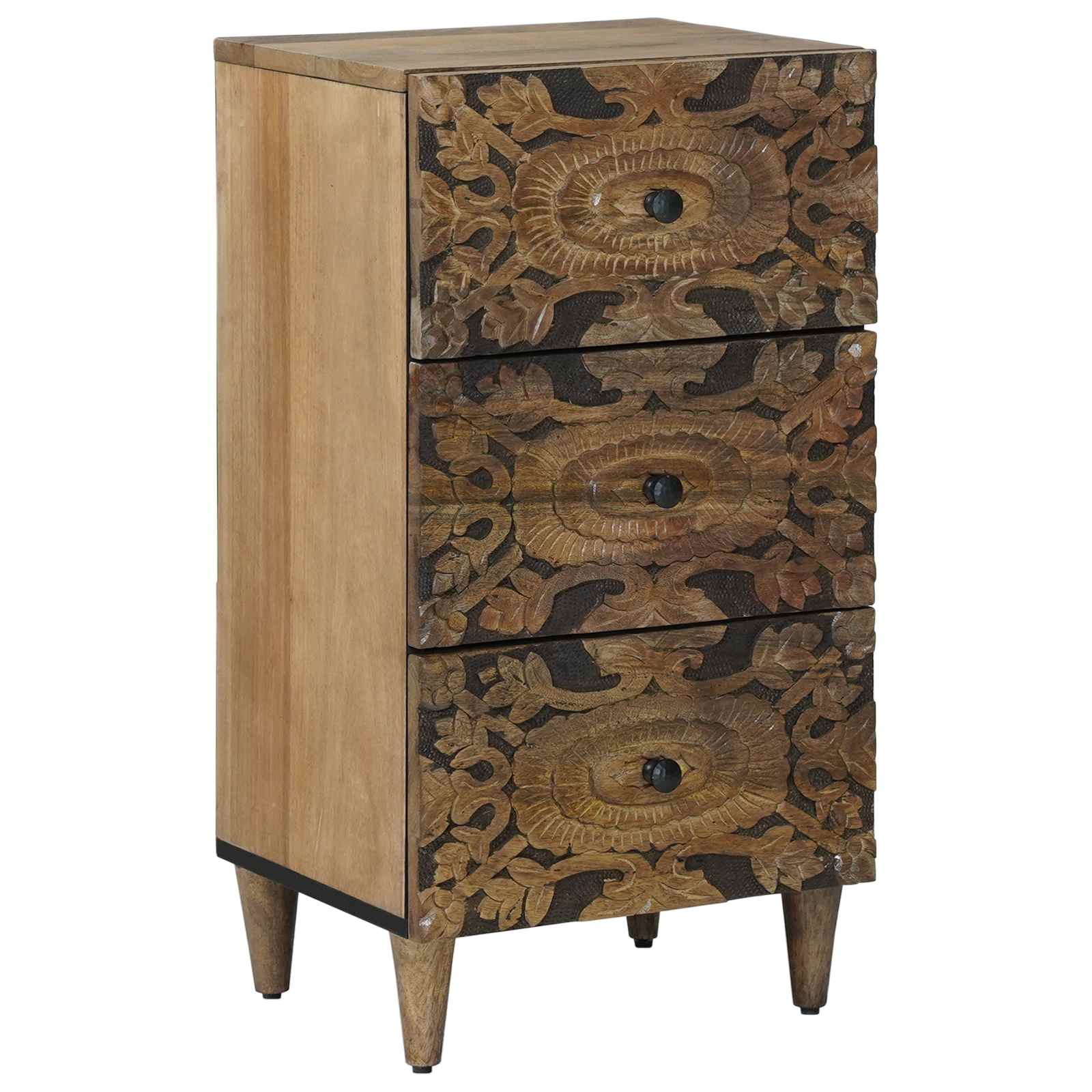 vidaXL Dressoir met lade Wit 40 x 33,5 x 75 cm Massief Mango Hout