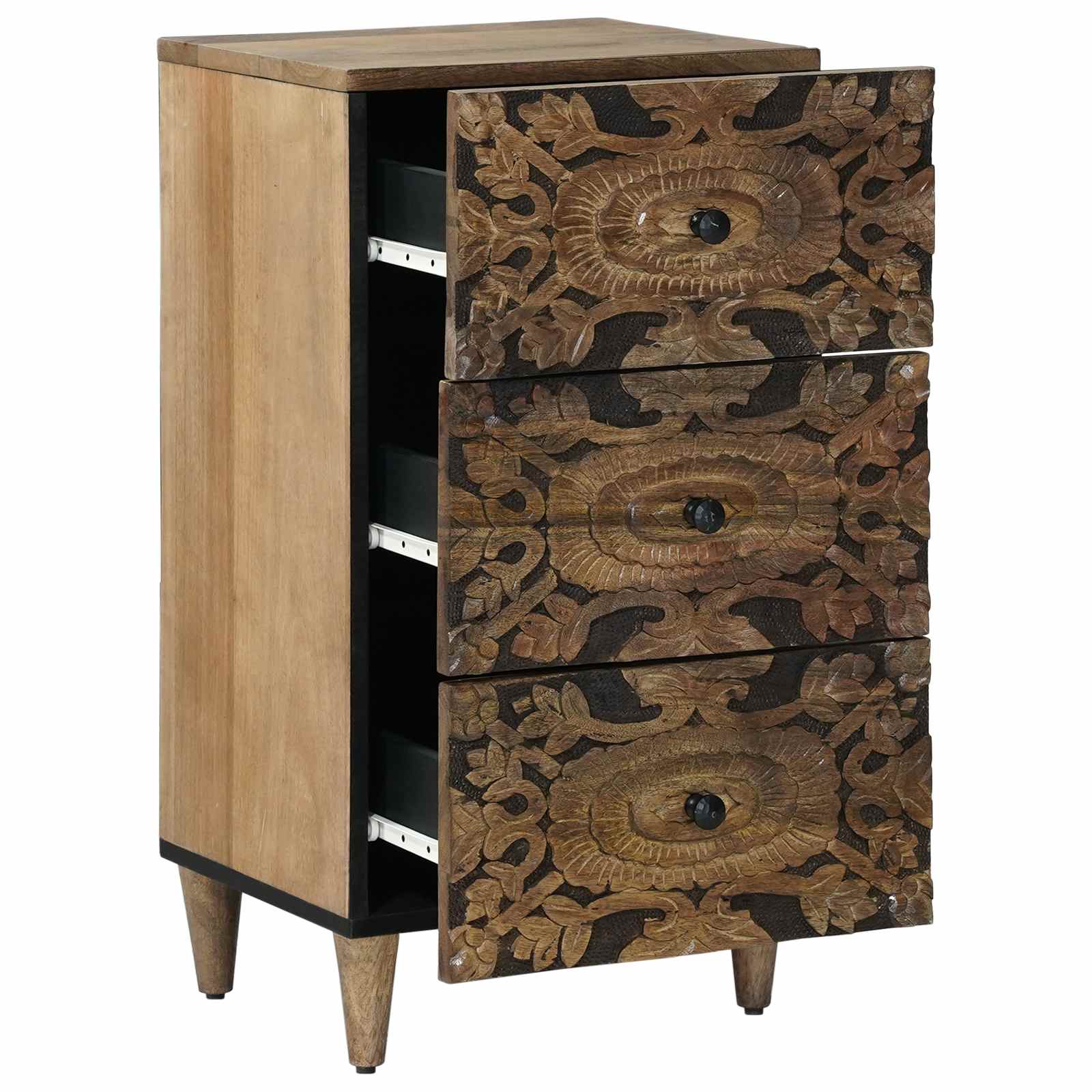 vidaXL Dressoir met lade Wit 40 x 33,5 x 75 cm Massief Mango Hout
