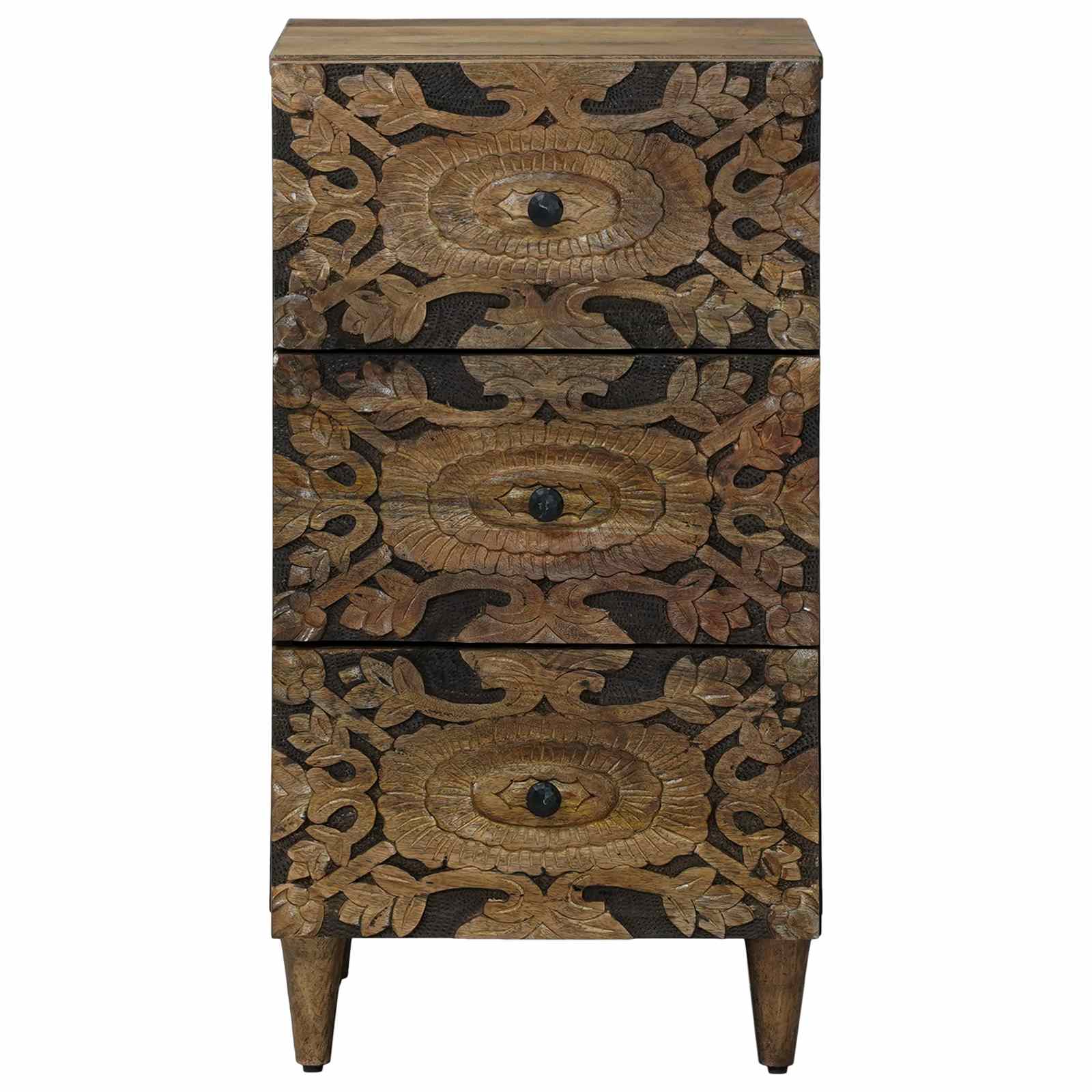 vidaXL Dressoir met lade Wit 40 x 33,5 x 75 cm Massief Mango Hout