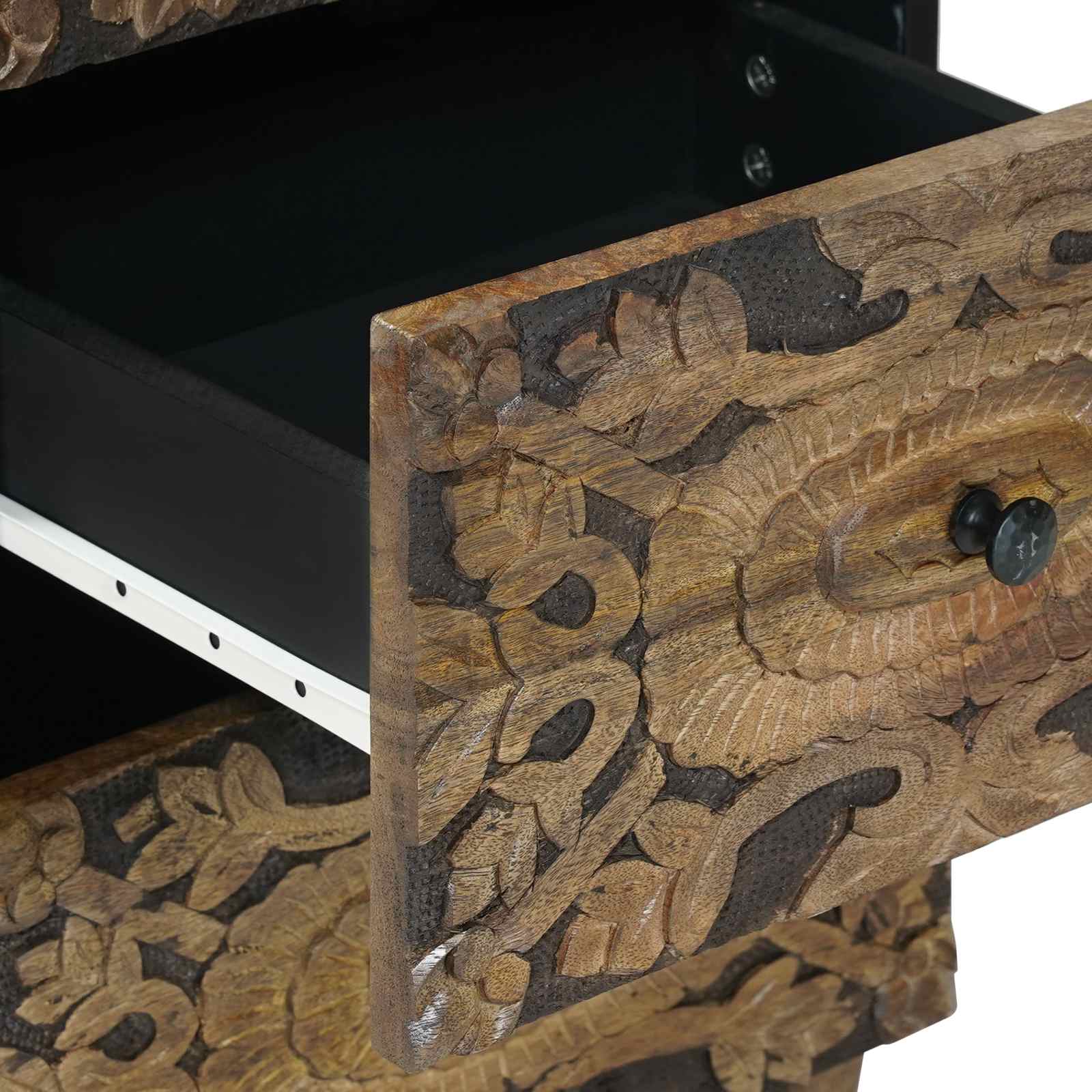 vidaXL Dressoir met lade Wit 40 x 33,5 x 75 cm Massief Mango Hout