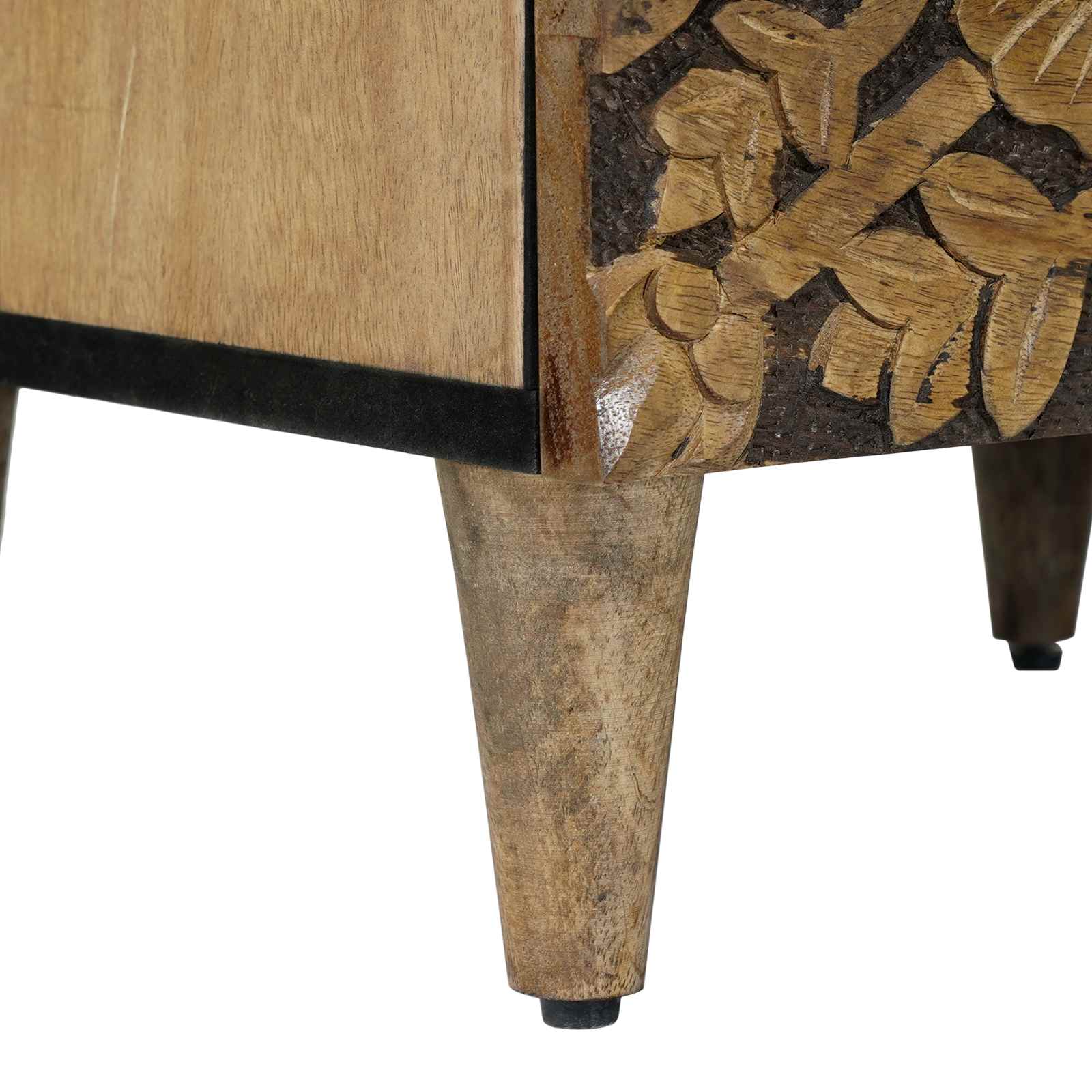 vidaXL Dressoir met lade Wit 40 x 33,5 x 75 cm Massief Mango Hout