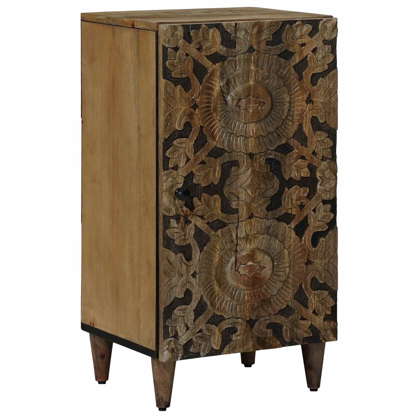 vidaXL Dressoir met opslag Wit 40 x 33,5 x 75 cm Massief Mango Hout