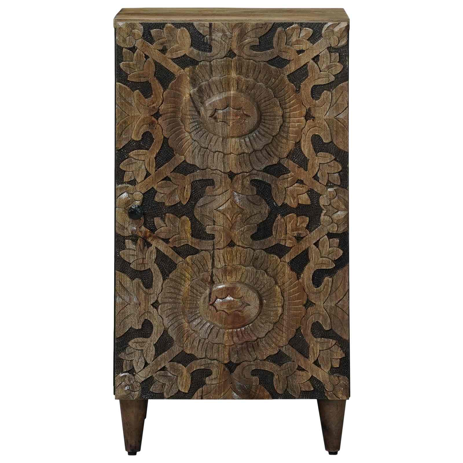vidaXL Dressoir met opslag Wit 40 x 33,5 x 75 cm Massief Mango Hout