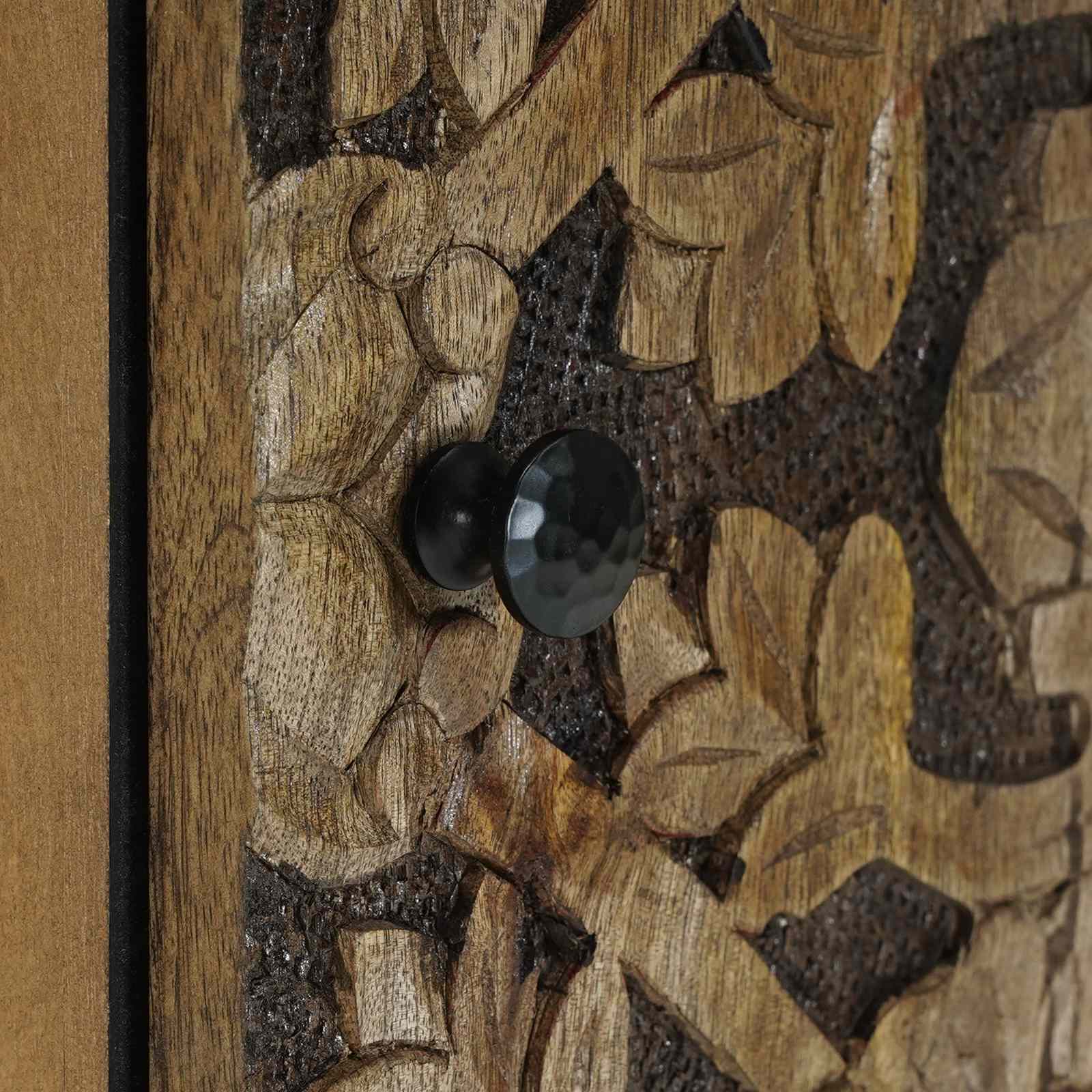 vidaXL Dressoir met opslag Wit 40 x 33,5 x 75 cm Massief Mango Hout
