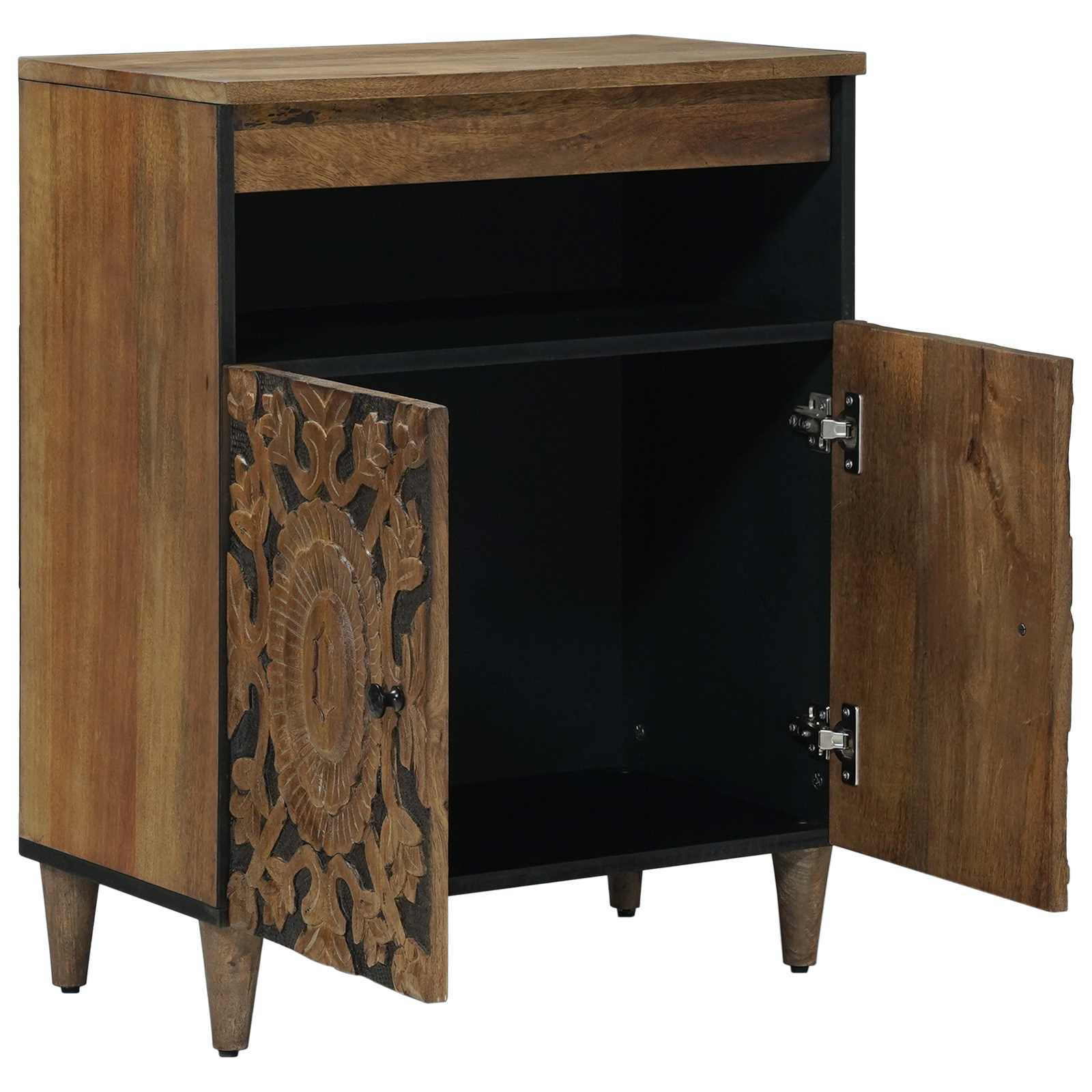 vidaXL Dressoir met opslag Wit 60 x 33,5 x 75 cm Massief Mango Hout