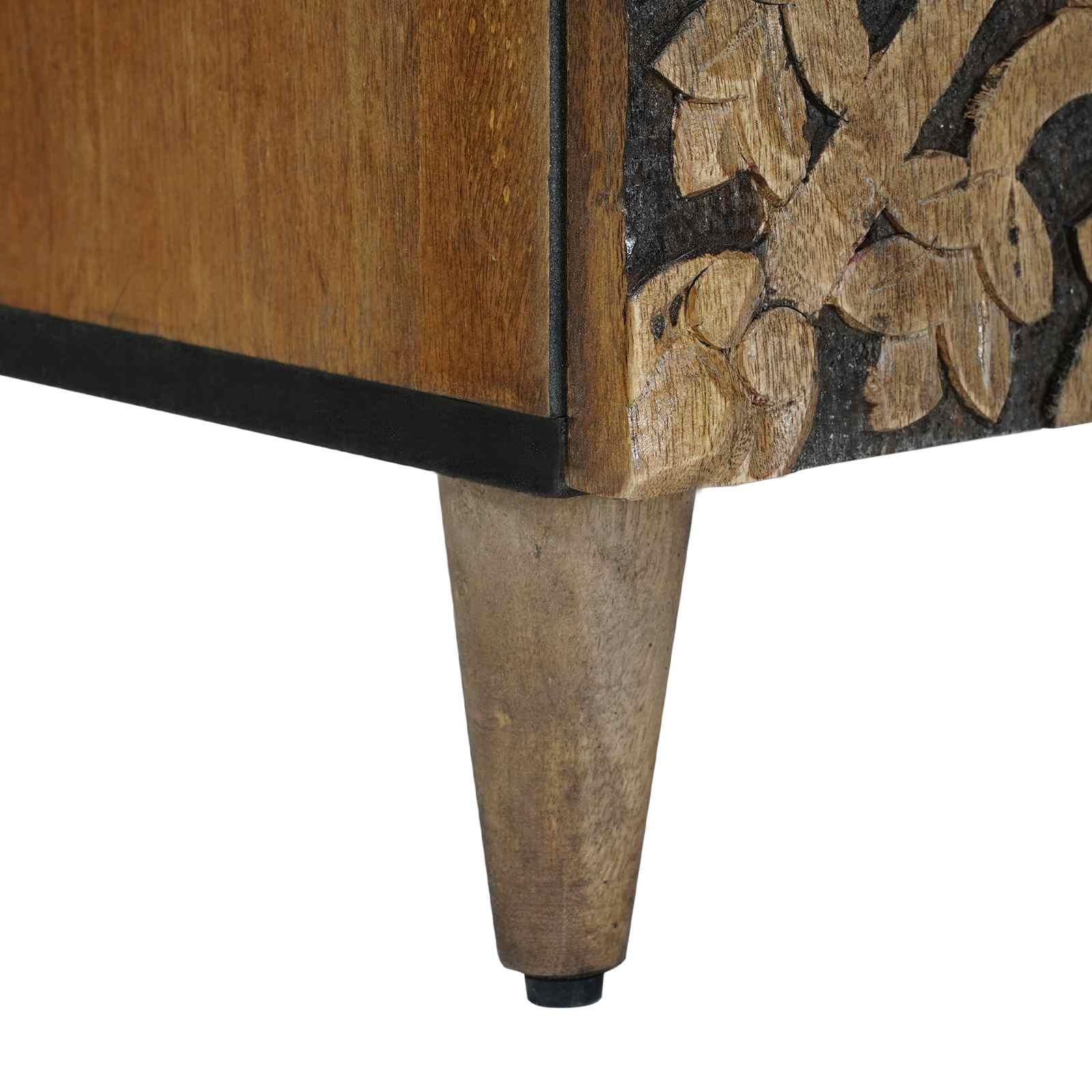 vidaXL Dressoir met opslag Wit 60 x 33,5 x 75 cm Massief Mango Hout