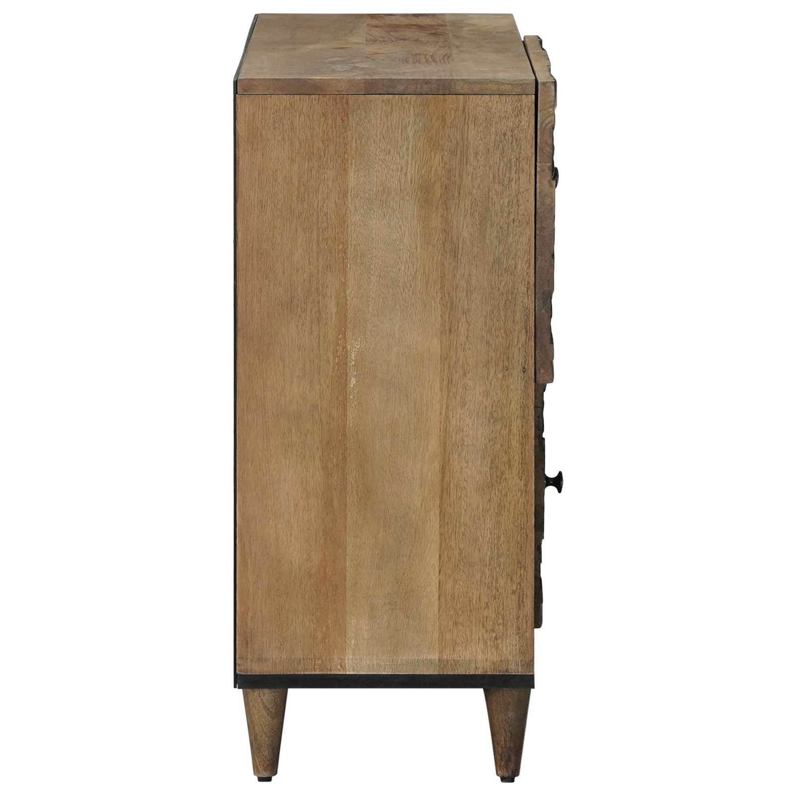 vidaXL Dressoir met opslag Wit 80 x 33,5 x 75 cm Massief Mango Hout