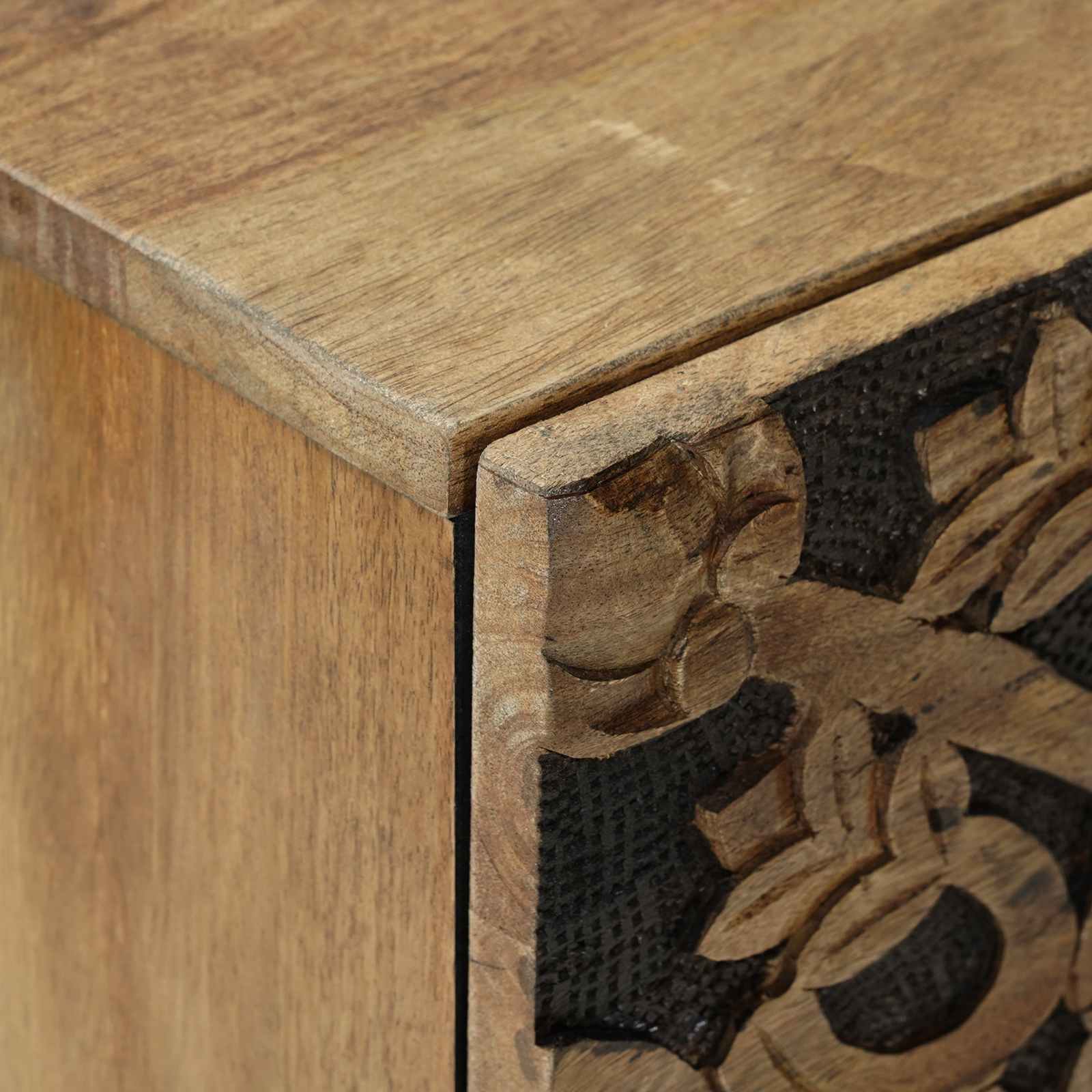 vidaXL Dressoir met opslag Wit 80 x 33,5 x 75 cm Massief Mango Hout