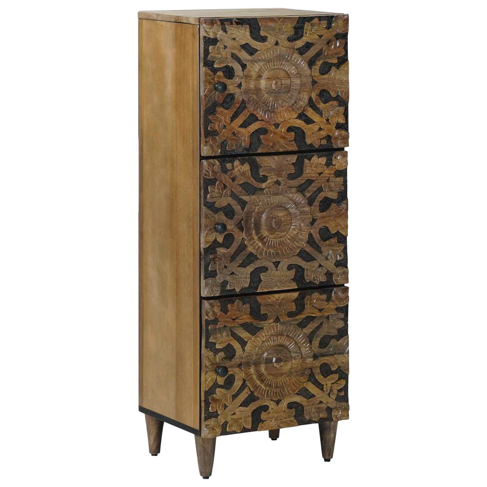 vidaXL Hoge Kast met opslag Wit 40 x 33,5 x 110 cm Massief Mango Hout