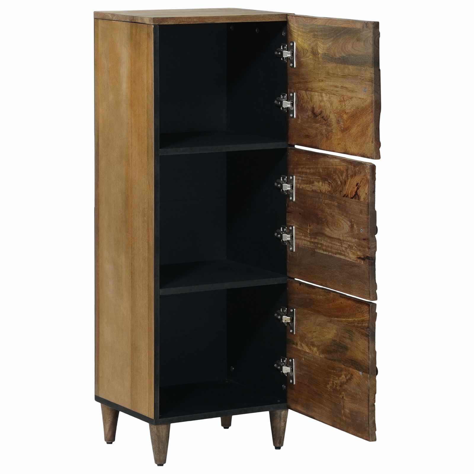 vidaXL Hoge Kast met opslag Wit 40 x 33,5 x 110 cm Massief Mango Hout
