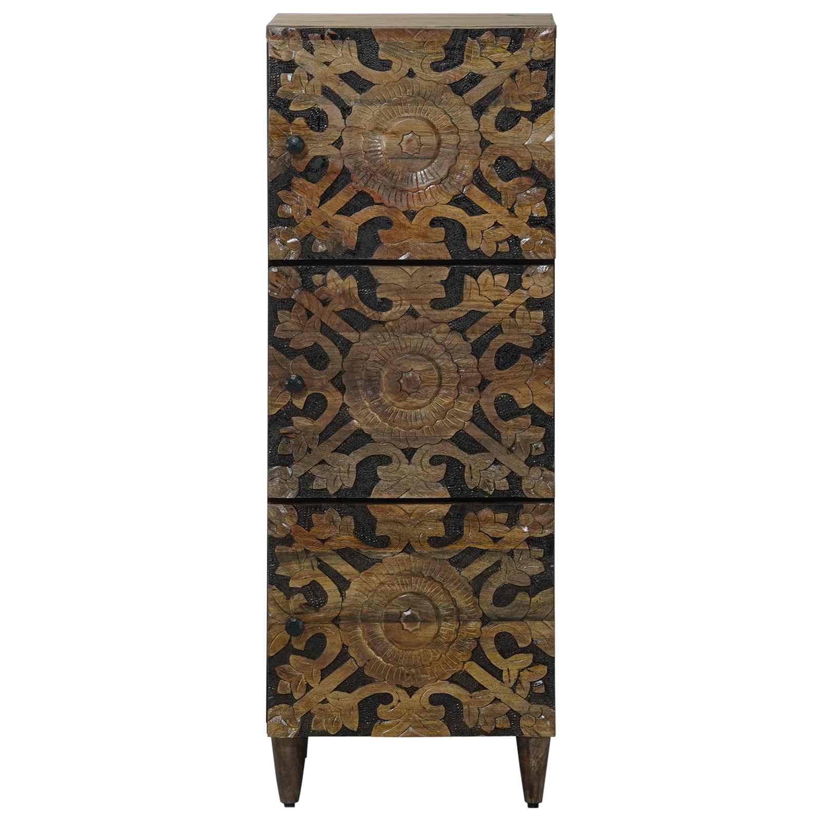 vidaXL Hoge Kast met opslag Wit 40 x 33,5 x 110 cm Massief Mango Hout