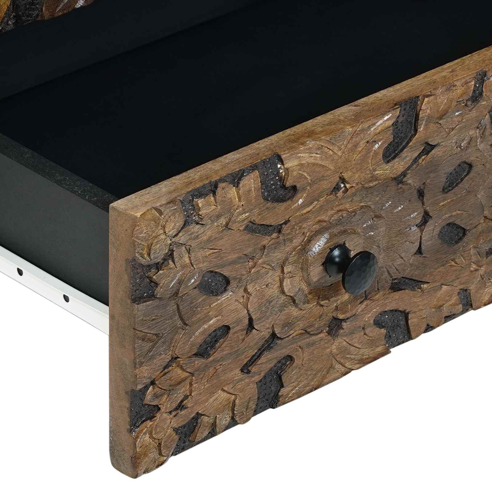 vidaXL Hoge Kast met lade Wit 60 x 33,5 x 100 cm Massief Mango Hout