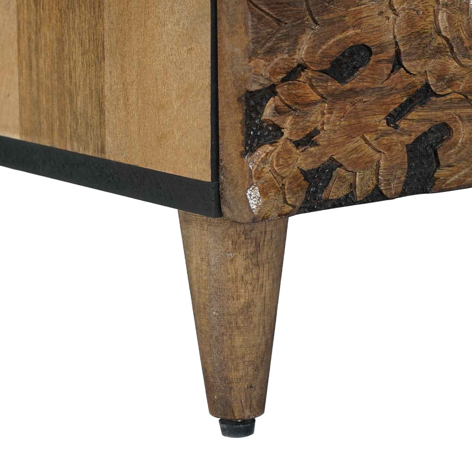 vidaXL Hoge Kast met lade Wit 60 x 33,5 x 100 cm Massief Mango Hout