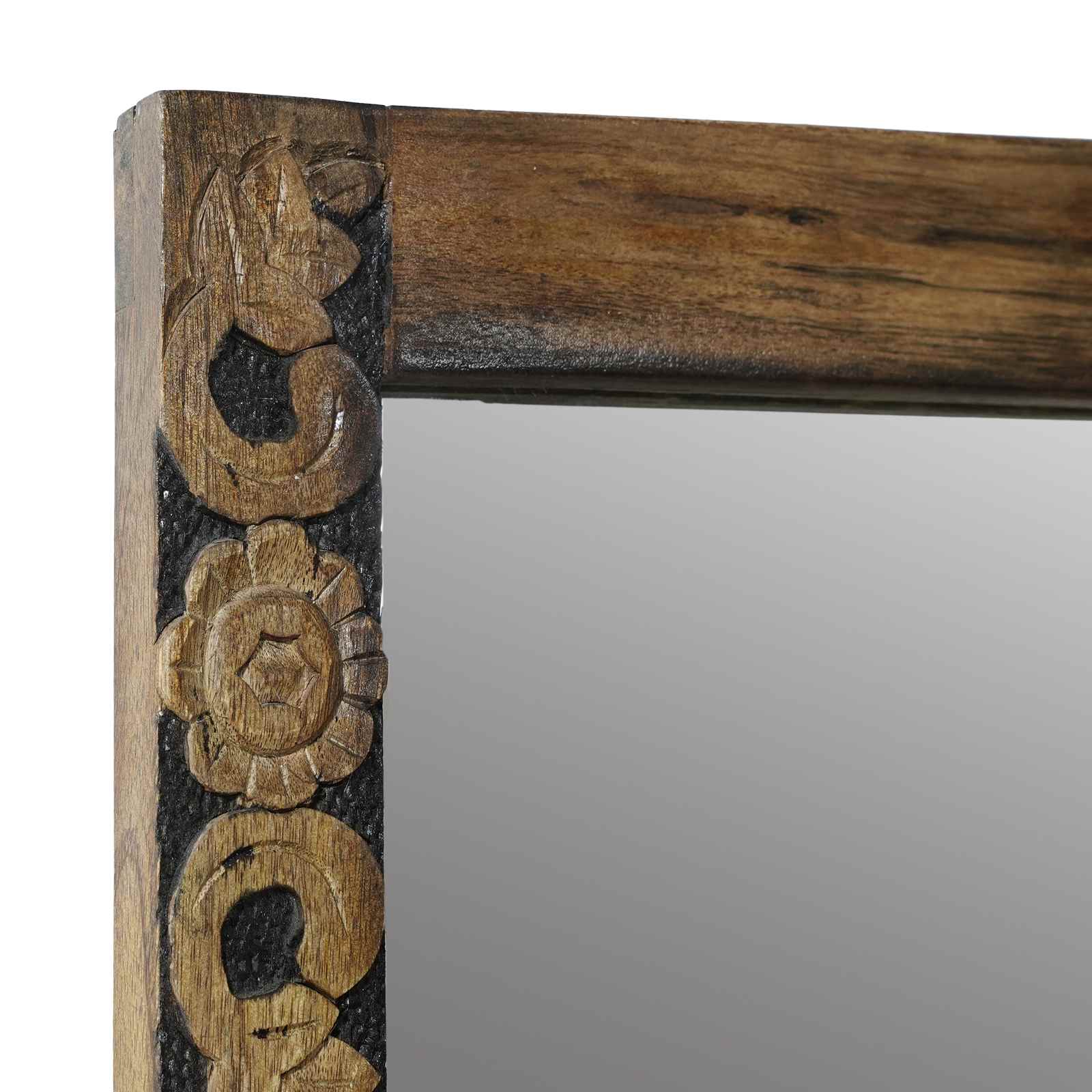 vidaXL Badkamer Spiegel Wit 50 x 70 x 3 cm Massief Mango Hout