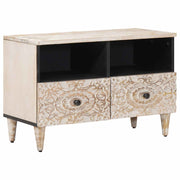 vidaXL TV-kast met opslag Wit 70 x 33,5 x 46 cm Massief Mango Hout