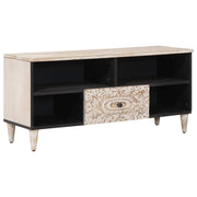 vidaXL TV-kast met lade Wit 100 x 33,5 x 46 cm Massief Mango Hout