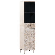 vidaXL Badkamerkast met lade Wit 38 x 33,5 x 160 cm Massief Mango Hout