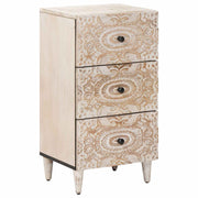 vidaXL Dressoir met lade Wit 40 x 33,5 x 75 cm Massief Mango Hout