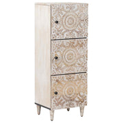 vidaXL Hoge Kast met opslag Wit 40 x 33,5 x 110 cm Massief Mango Hout