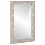 vidaXL Badkamer Spiegel Wit 50 x 70 x 3 cm Massief Mango Hout