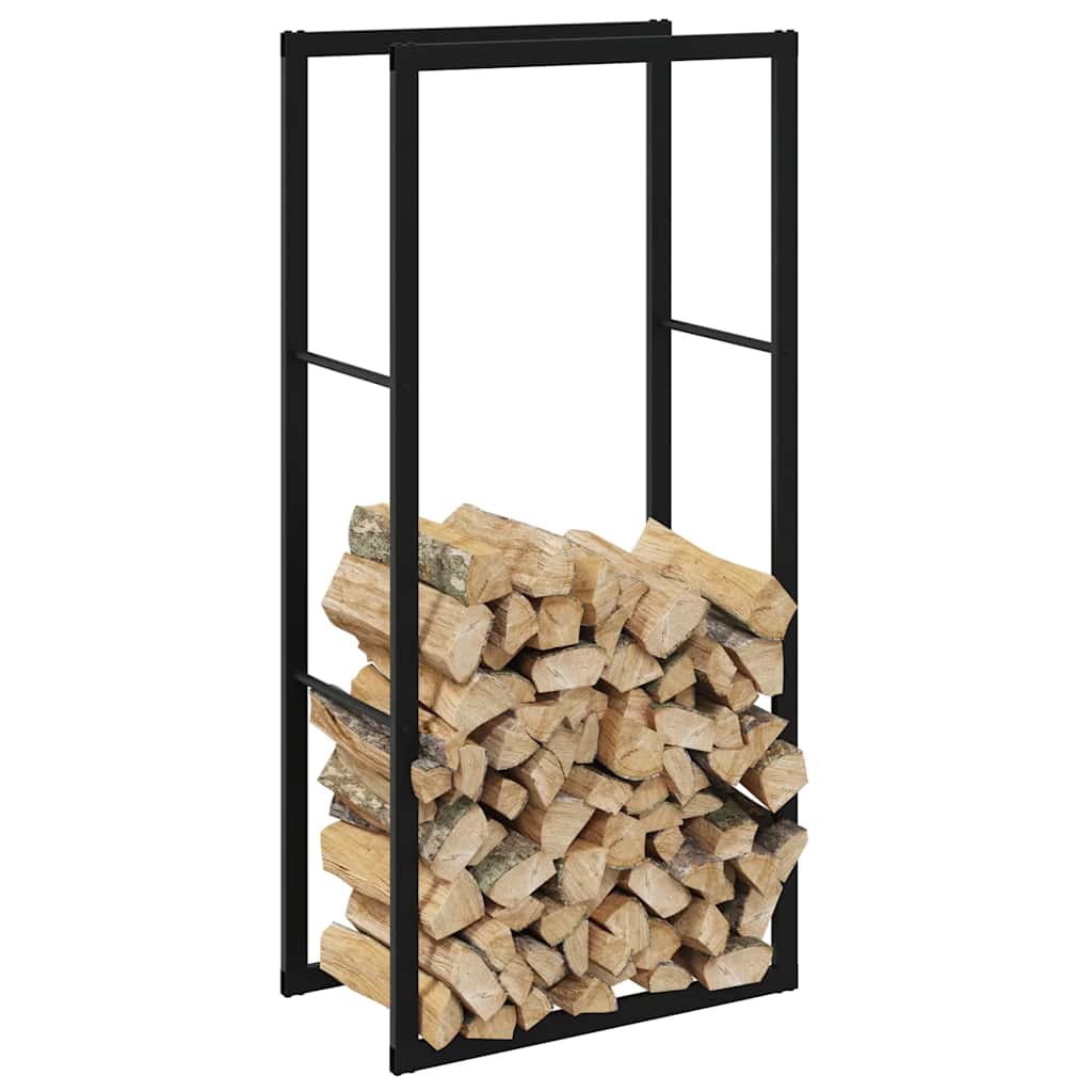 vidaXL Haardhoutrek 110x30x116 cm staal zwart - Aashly