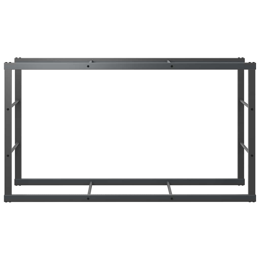 vidaXL Haardhoutrek 110x30x116 cm staal zwart - Aashly