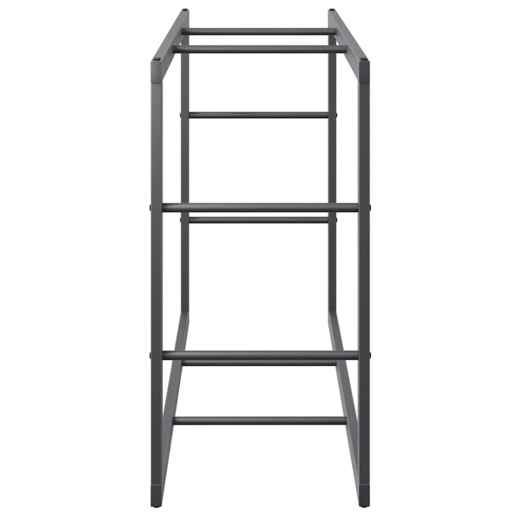 vidaXL Haardhoutrek 110x30x116 cm staal zwart - Aashly