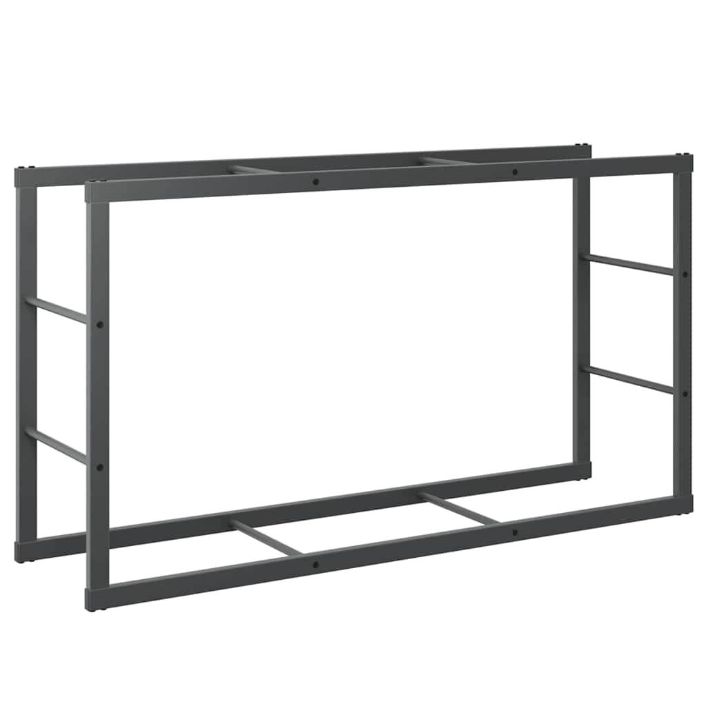 vidaXL Haardhoutrek 110x30x116 cm staal zwart - Aashly