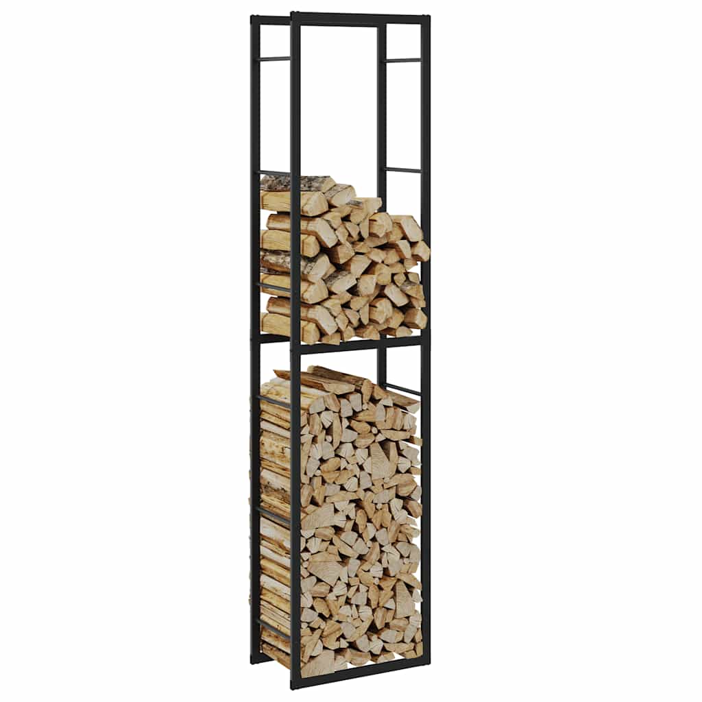 vidaXL Haardhoutrek 110x30x116 cm staal zwart - Aashly