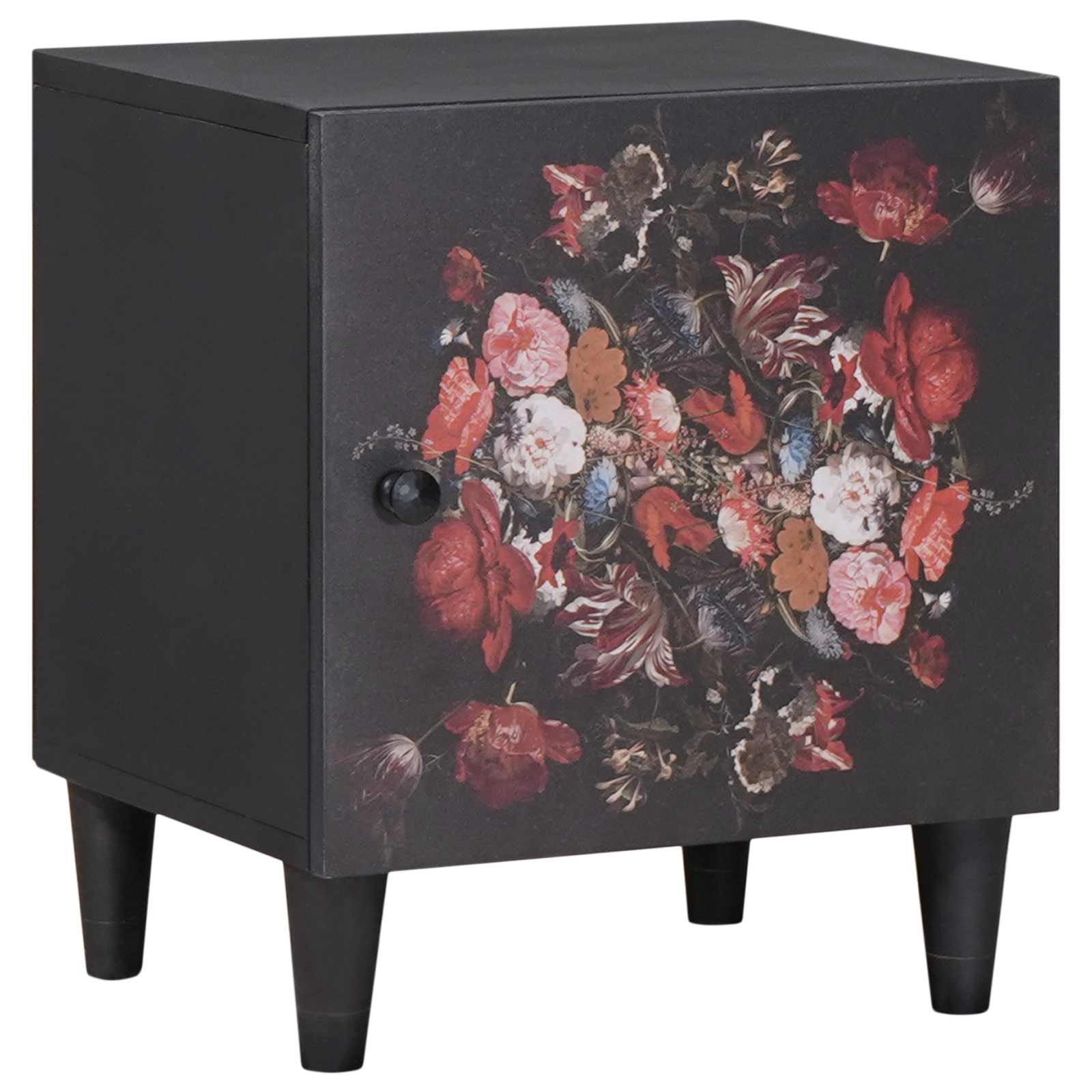 vidaXL Nachtkastje met Deur 2 pcs Zwart 40 x 33 x 46 cm