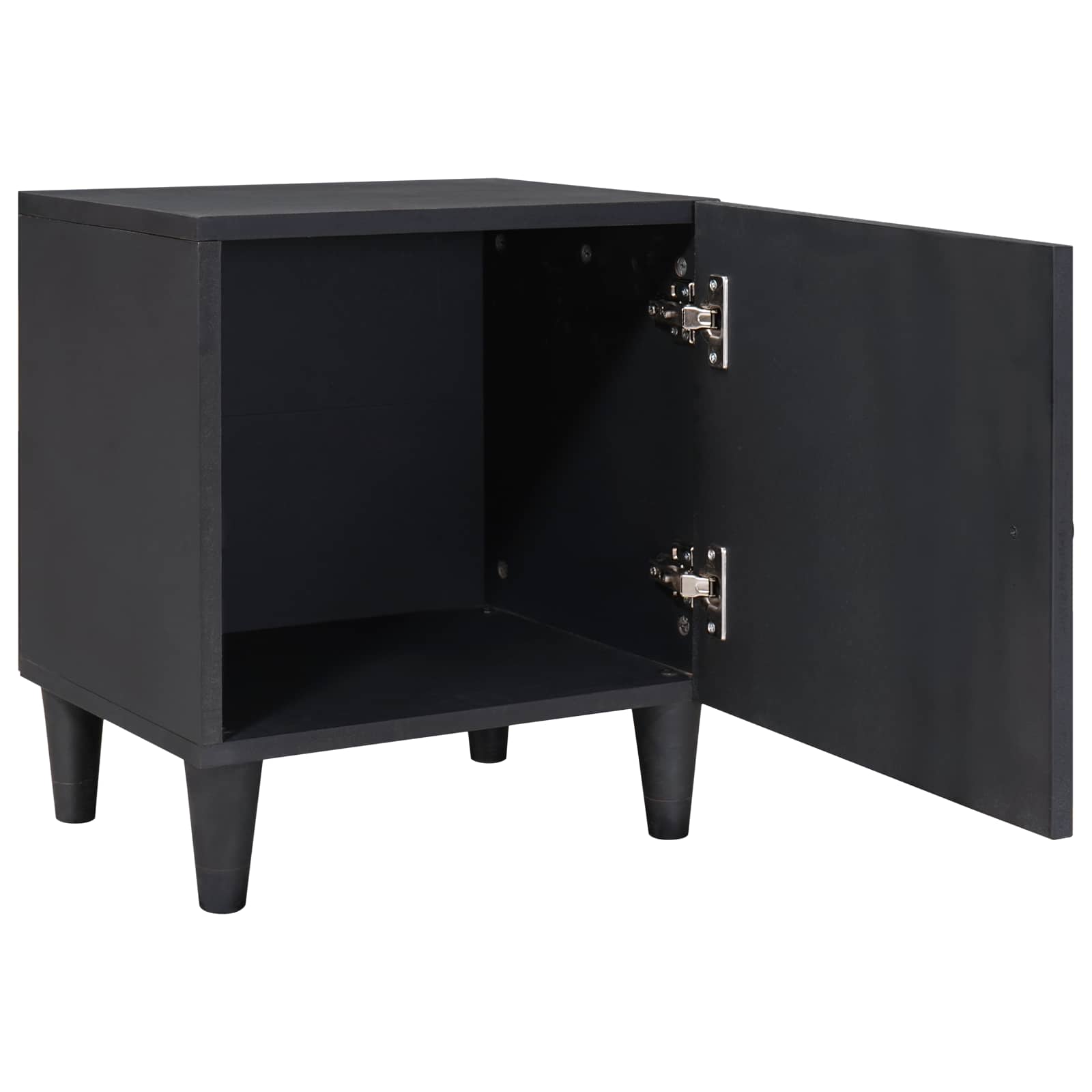 vidaXL Nachtkastje met Deur 2 pcs Zwart 40 x 33 x 46 cm